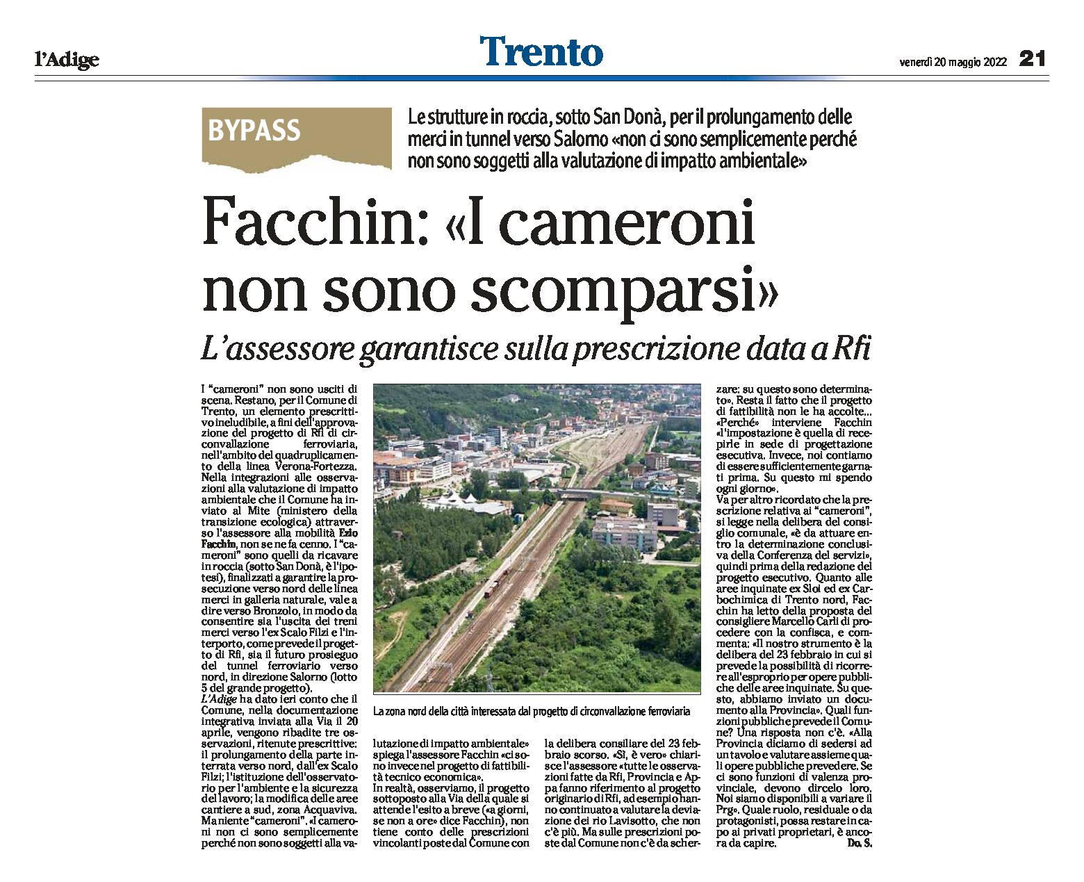 Trento, bypass: Facchin “i cameroni non sono scomparsi”