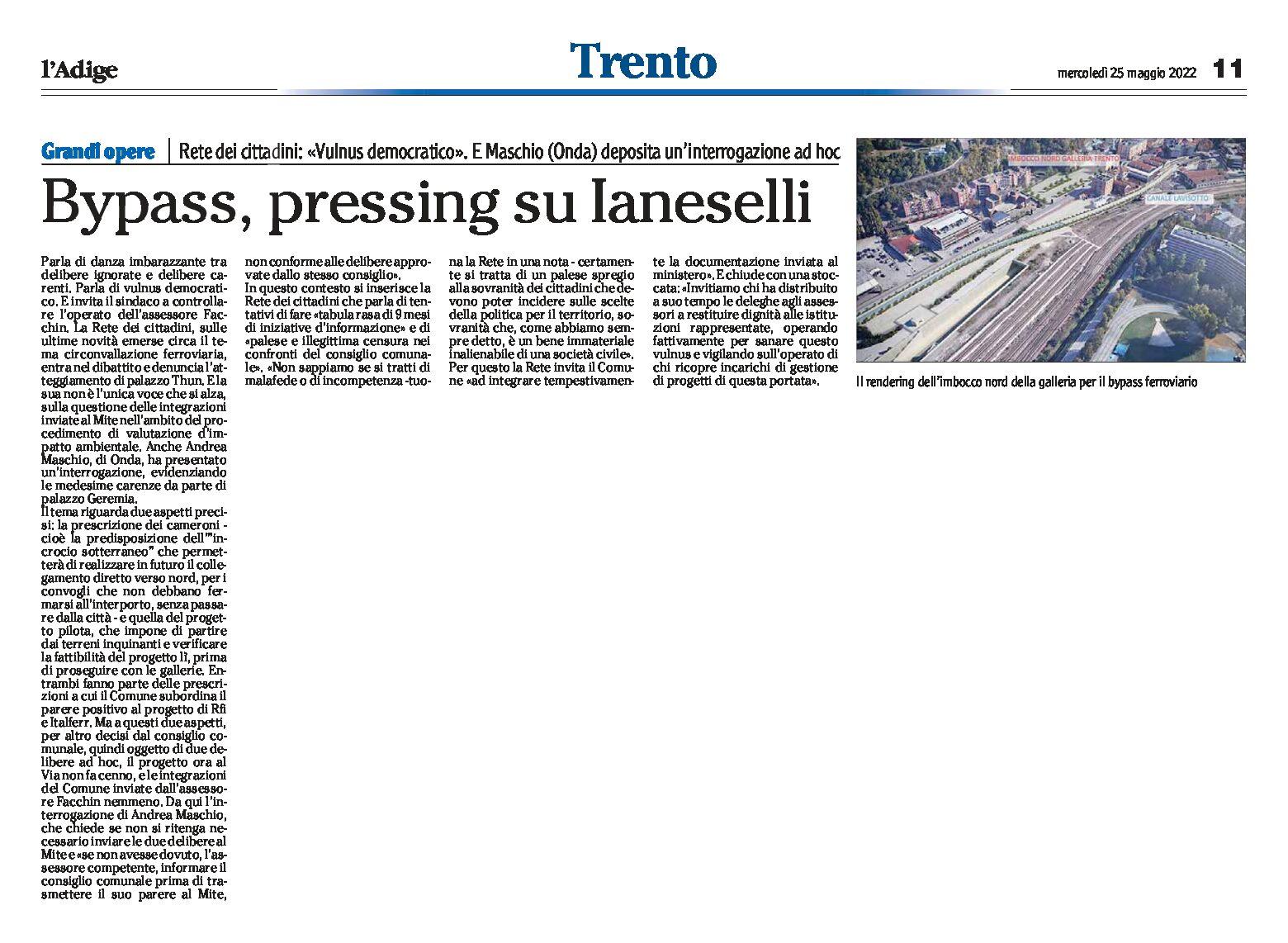 Trento, bypass: pressing sul sindaco Ianeselli