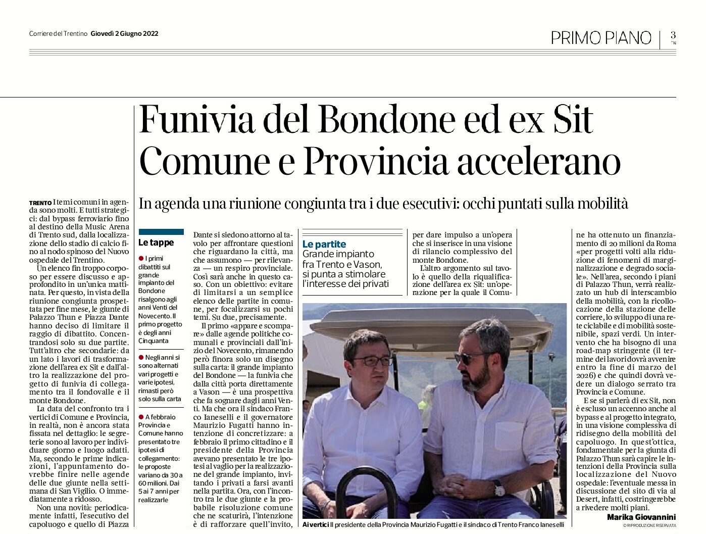 Trento: funivia del Bondone ed ex Sit. Comune e Provincia accelerano