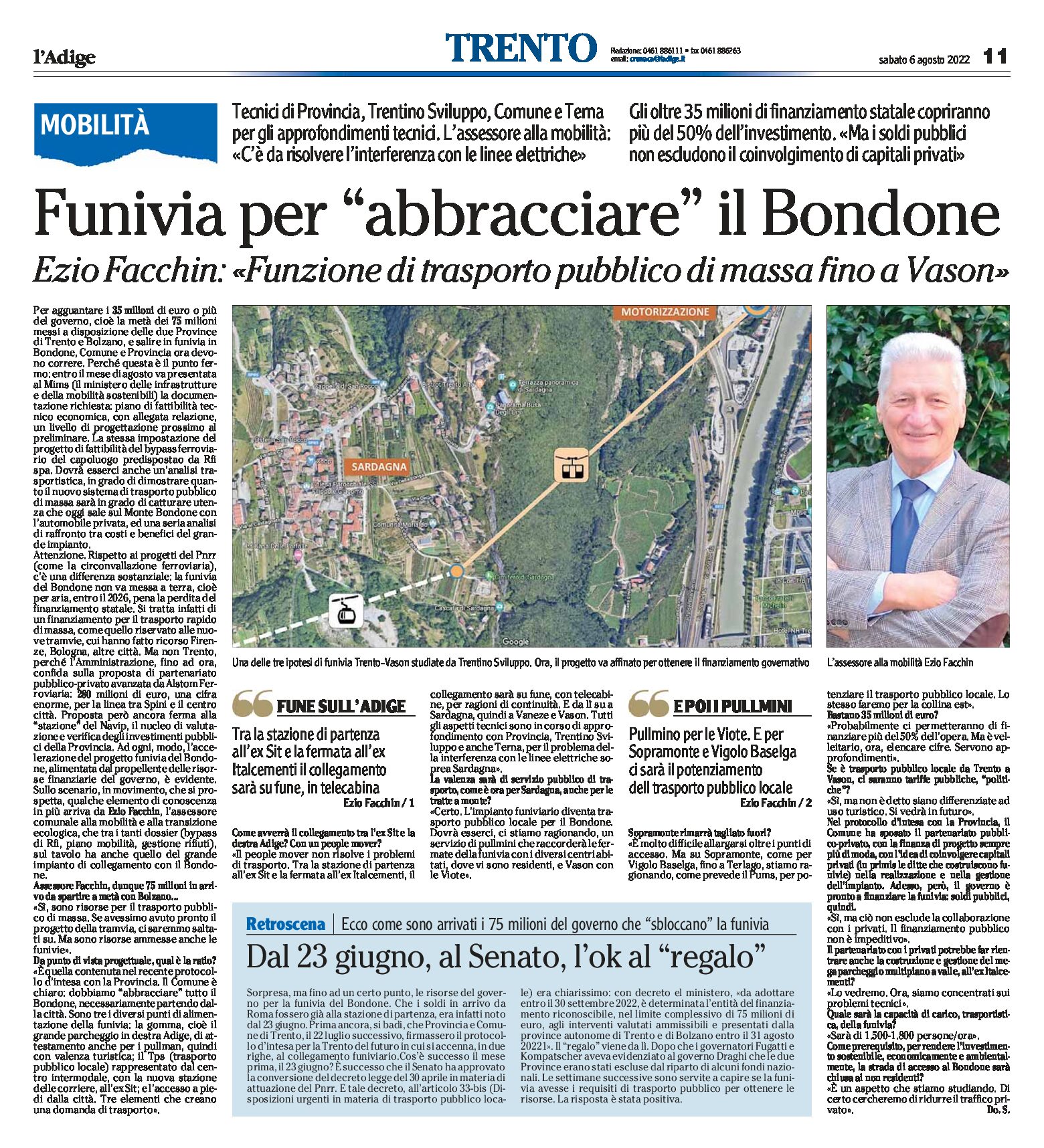 Trento: funivia per abbracciare il Bondone. Intervista a Facchin
