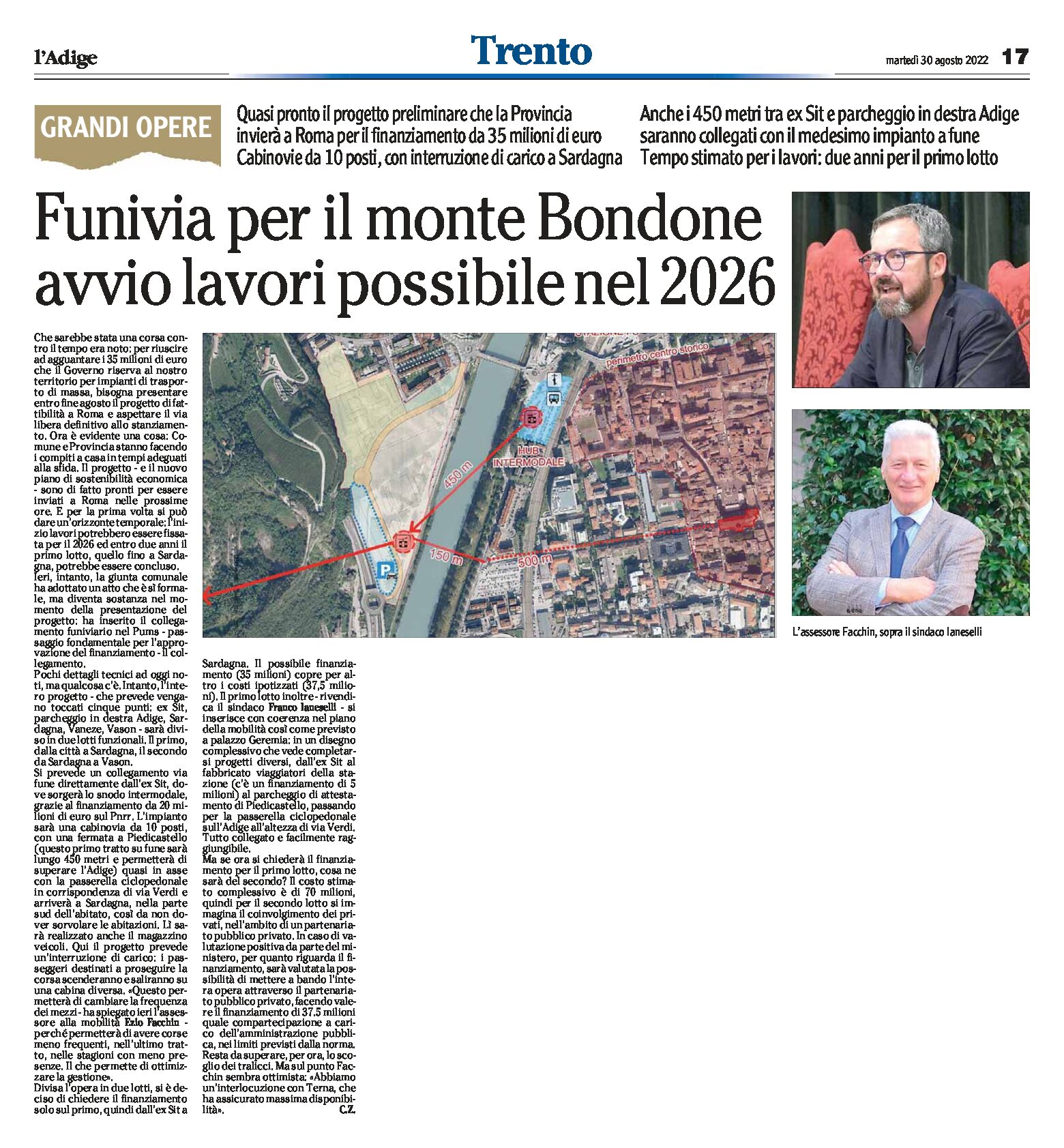 Funivia Trento-Bondone: avvio lavori possibile nel 2026