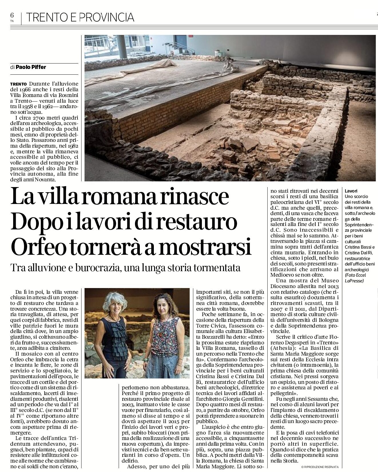 Trento: la villa romana rinasce dopo i lavori di restauro