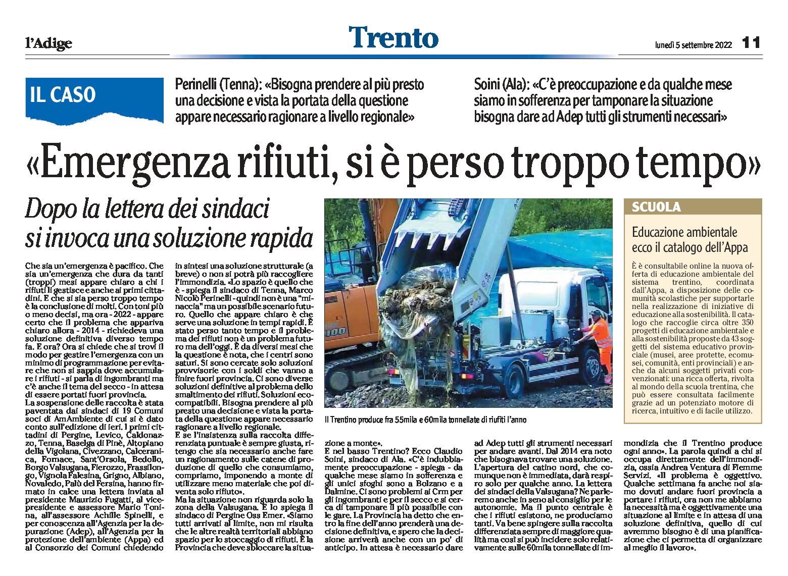 Trento: emergenza rifiuti, si è perso troppo tempo