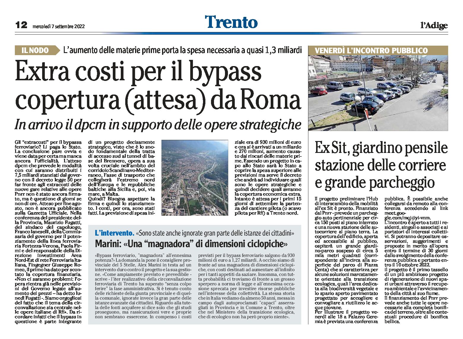 Trento: extra costi per il bypass, copertura (attesa) da Roma