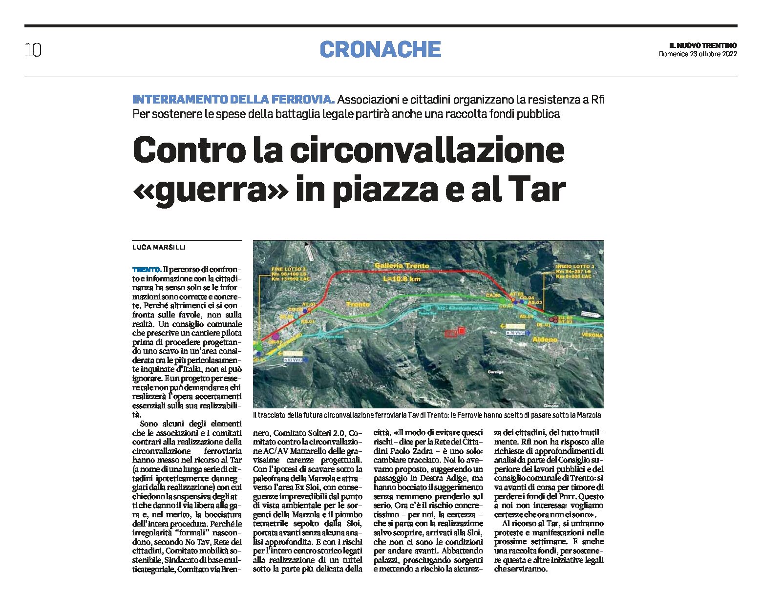 Trento: contro la circonvallazione “guerra” in piazza e al Tar
