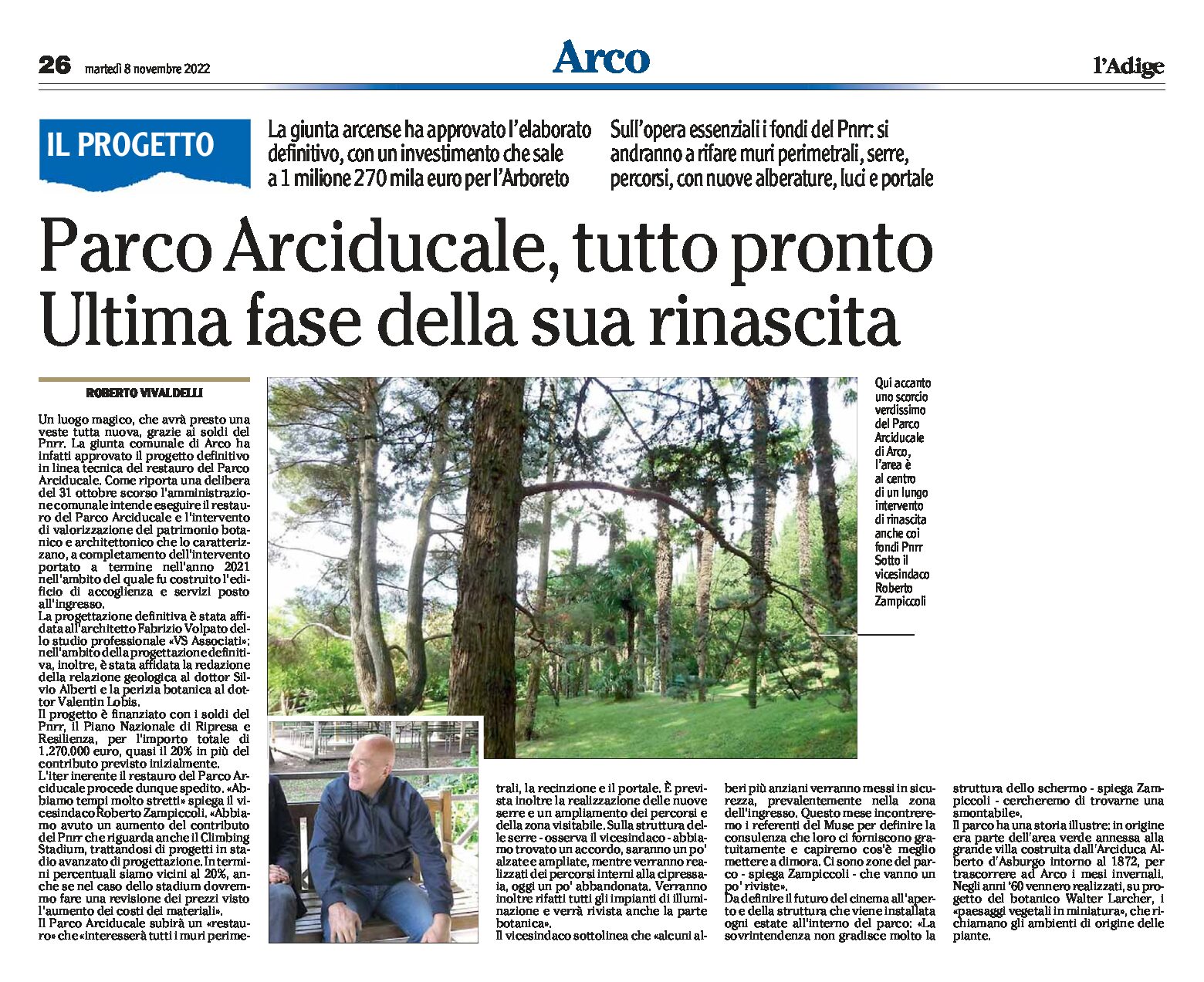 Arco, Parco Arciducale: approvato il progetto definitivo del restauro