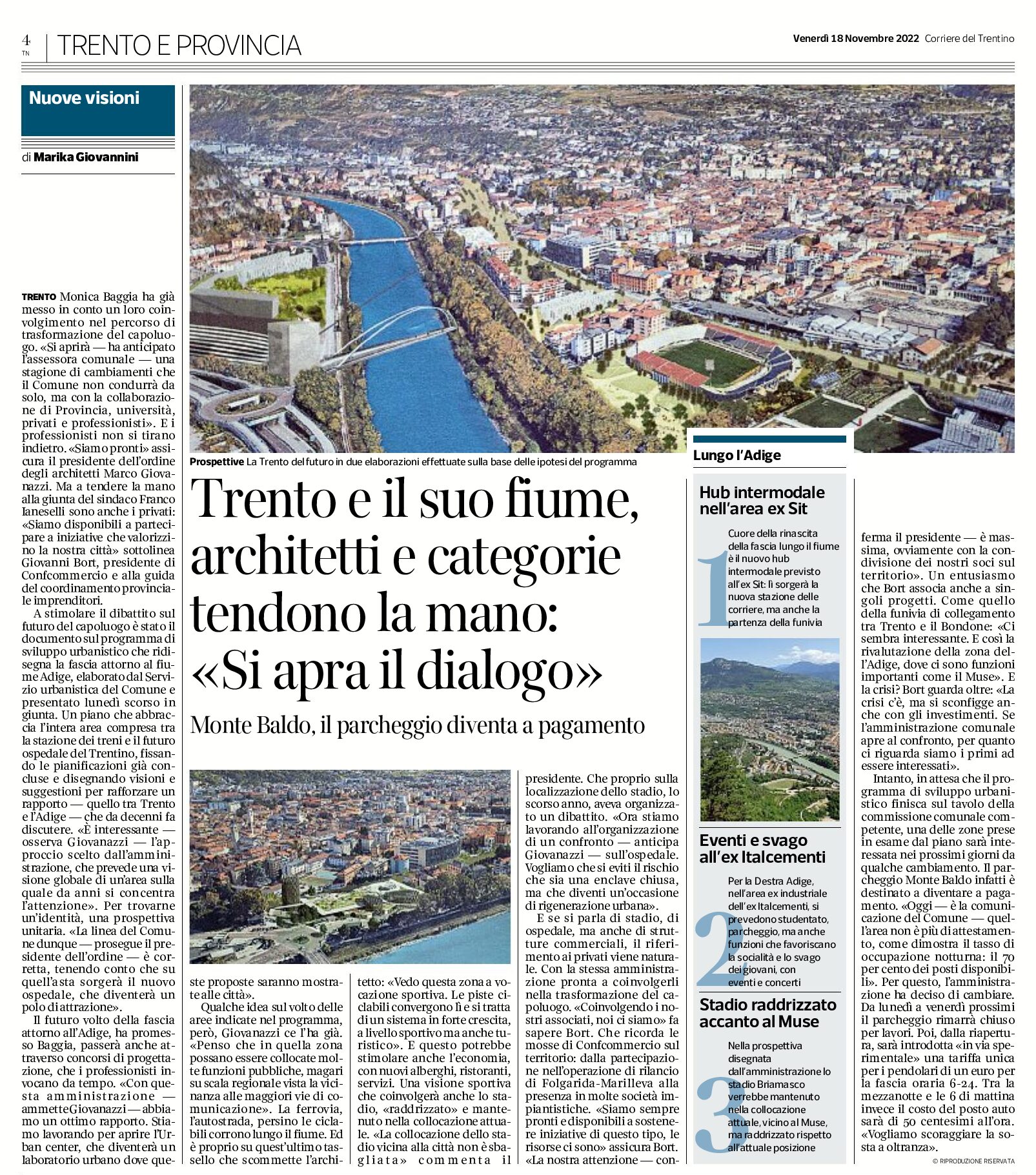Trento e il suo fiume: architetti e categorie “si apra il dialogo”