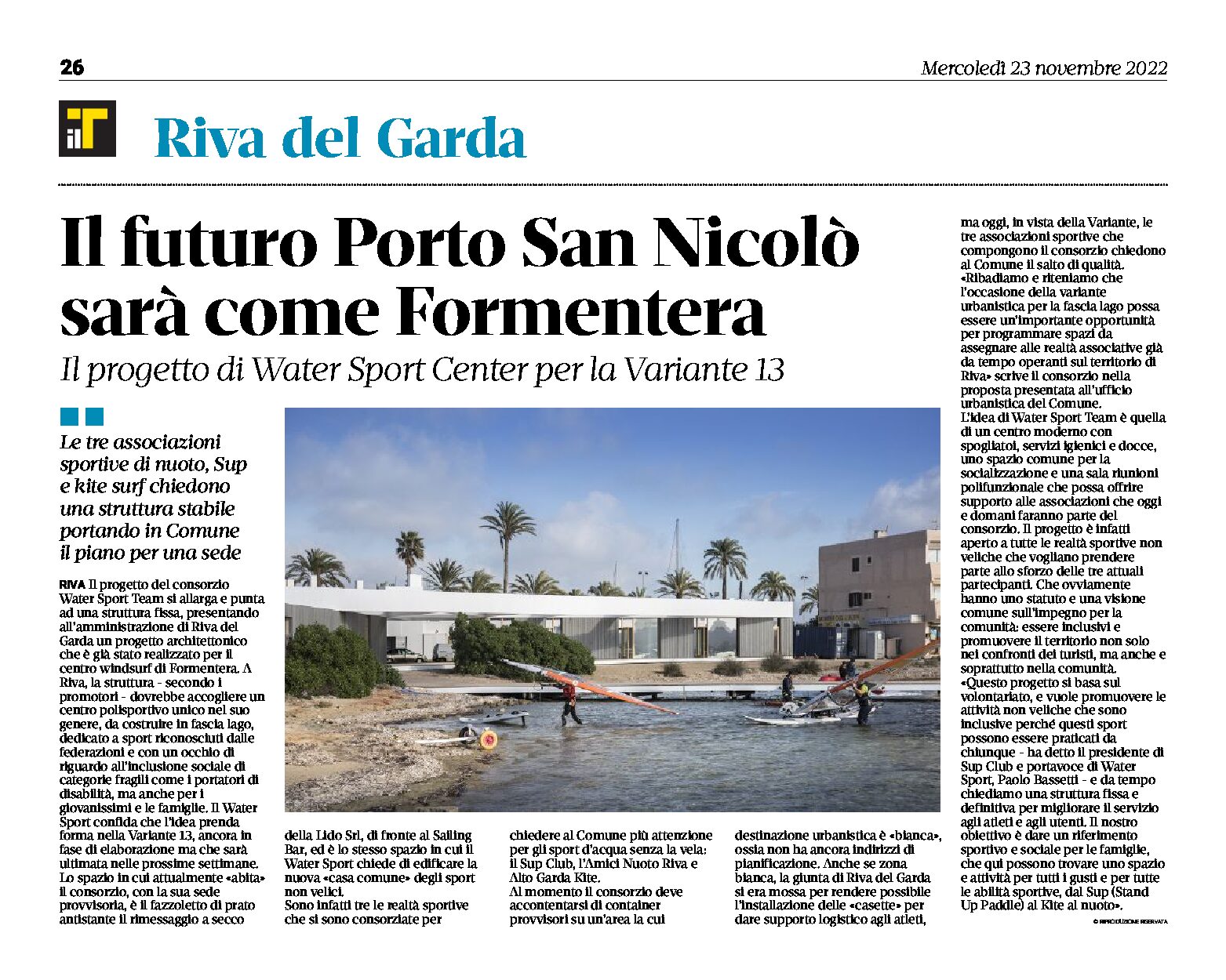 Riva: il futuro Porto San Nicolò sarà come Formentera