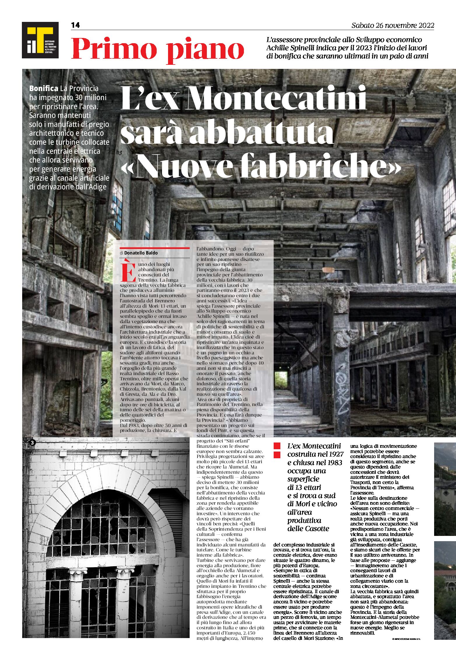 Ex Montecatini: la vecchia fabbrica sarà abbattuta