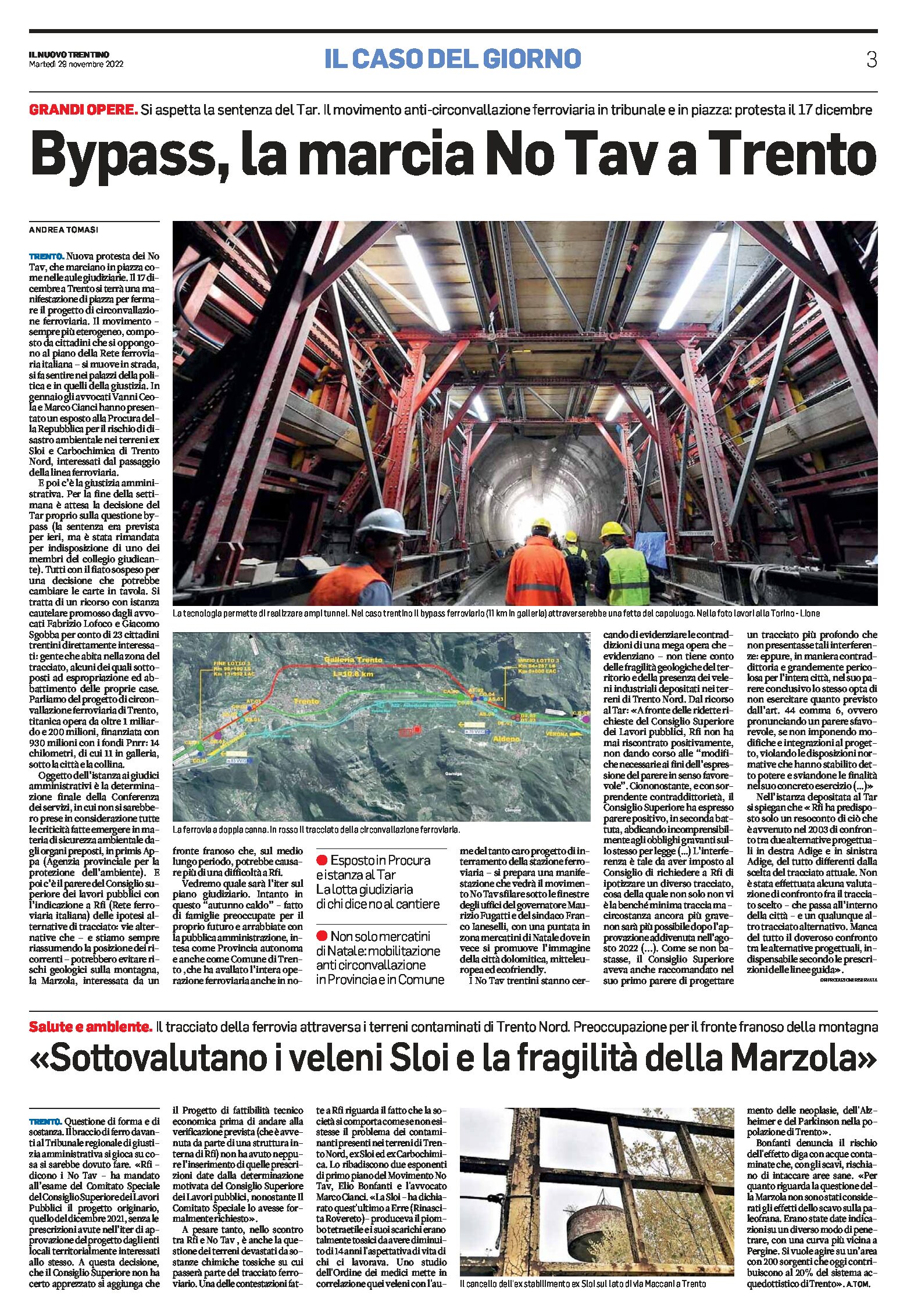 Bypass ferroviario: la marcia No Tav a Trento