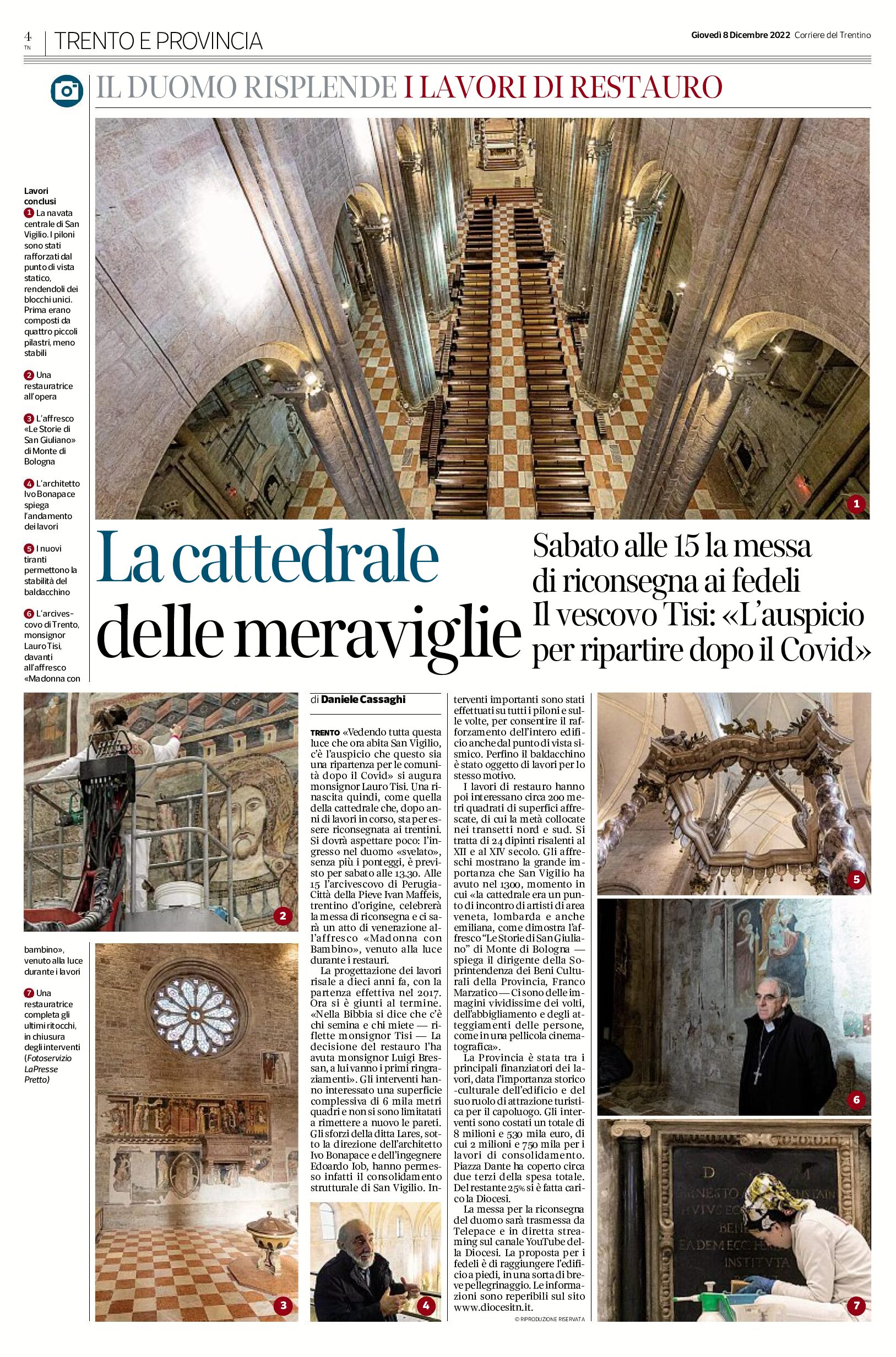 Trento: il Duomo è restaurato