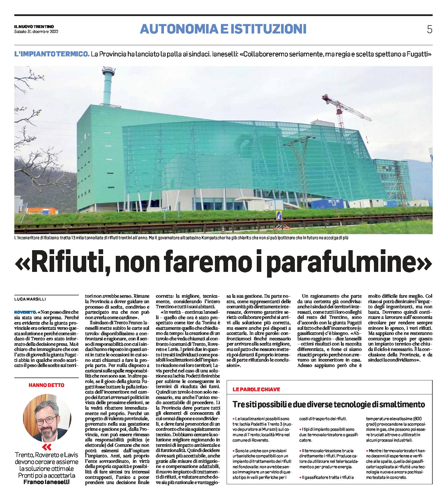 Trentino, rifiuti: il sindaco Ianeselli “collaboreremo seriamente, ma non faremo i parafulmine”