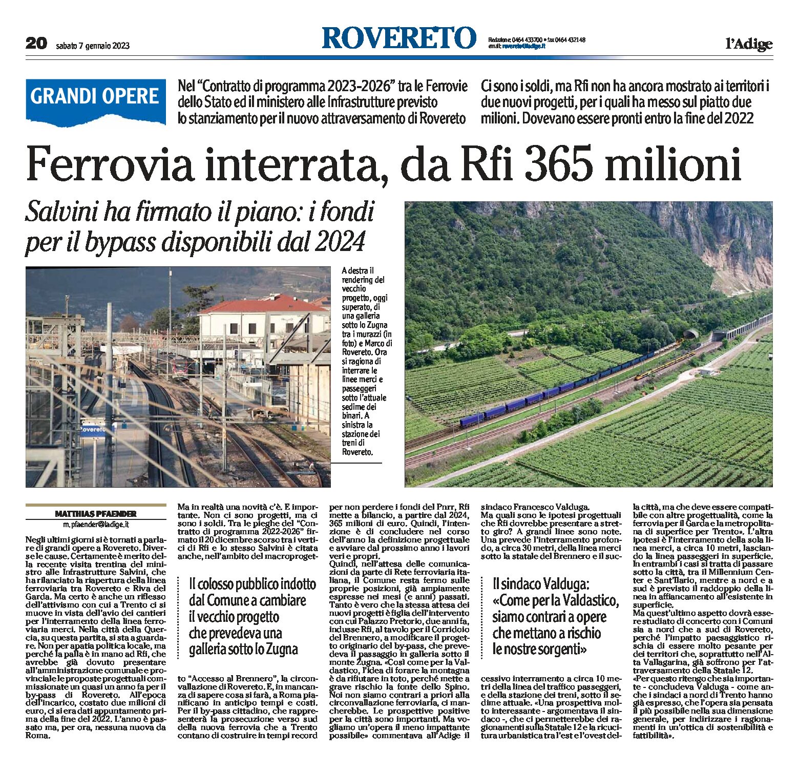 Rovereto: ferrovia interrata, da Rfi 365 milioni