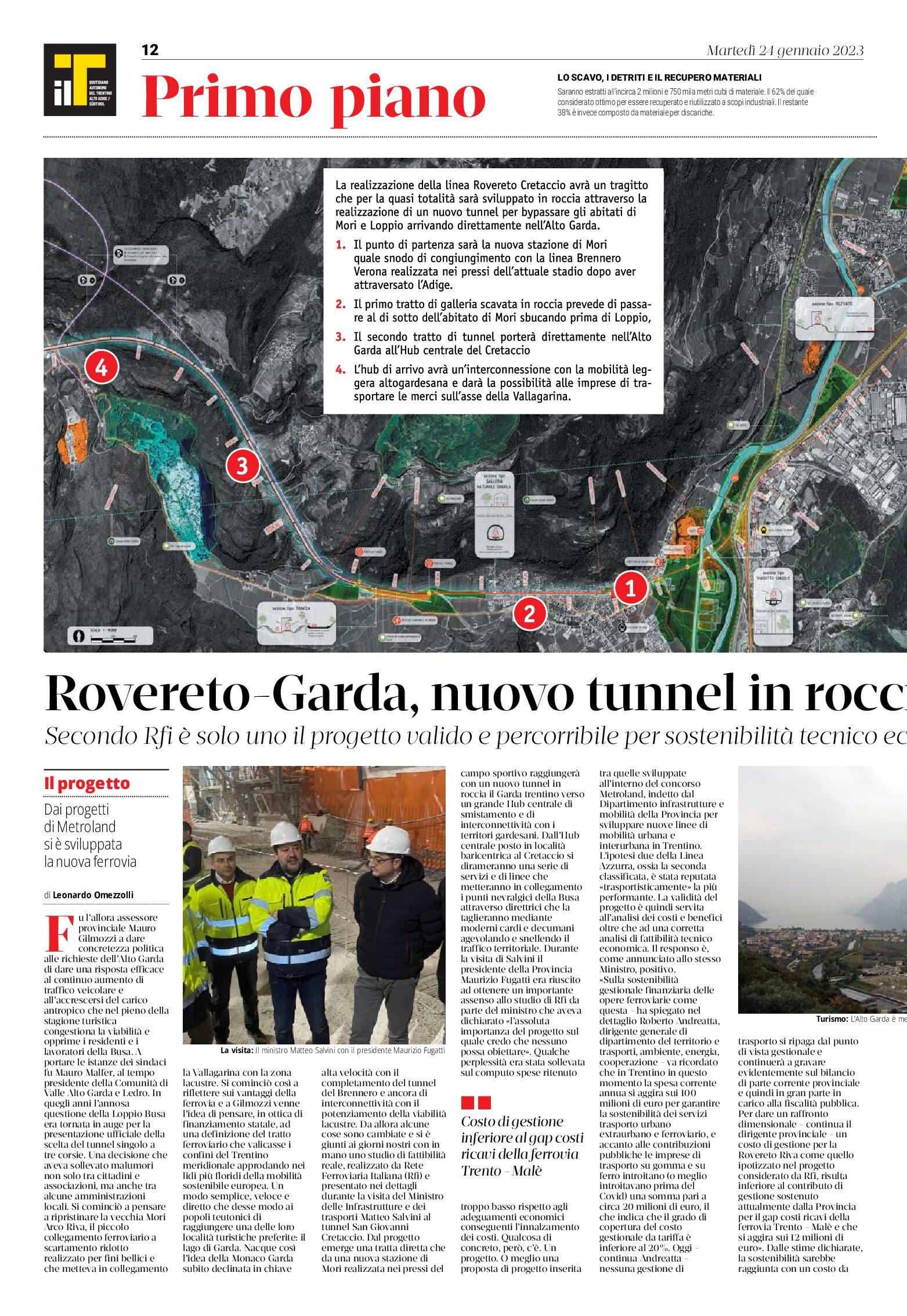 Rovereto-Garda: nuovo tunnel in roccia