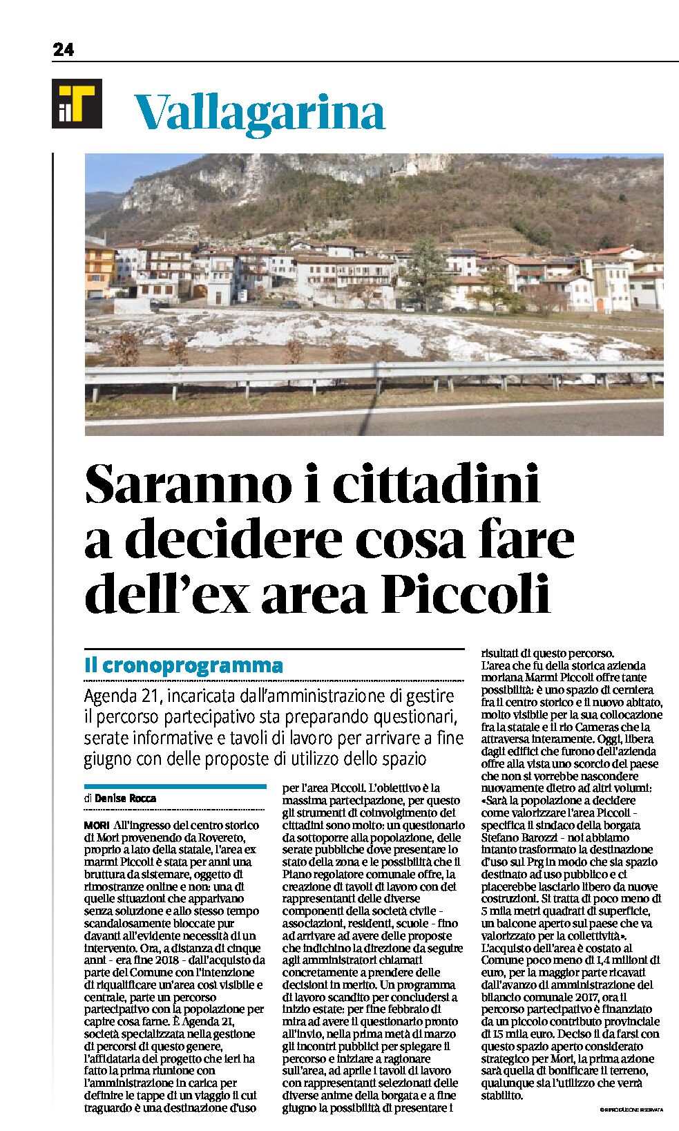 Mori, ex area Piccoli: saranno i cittadini a decidere cosa fare