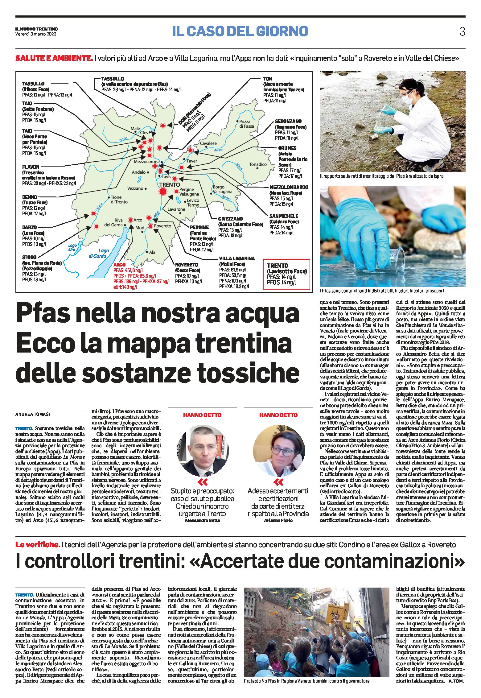 Trentino, Pfas: ecco la mappa delle sostanze tossiche
