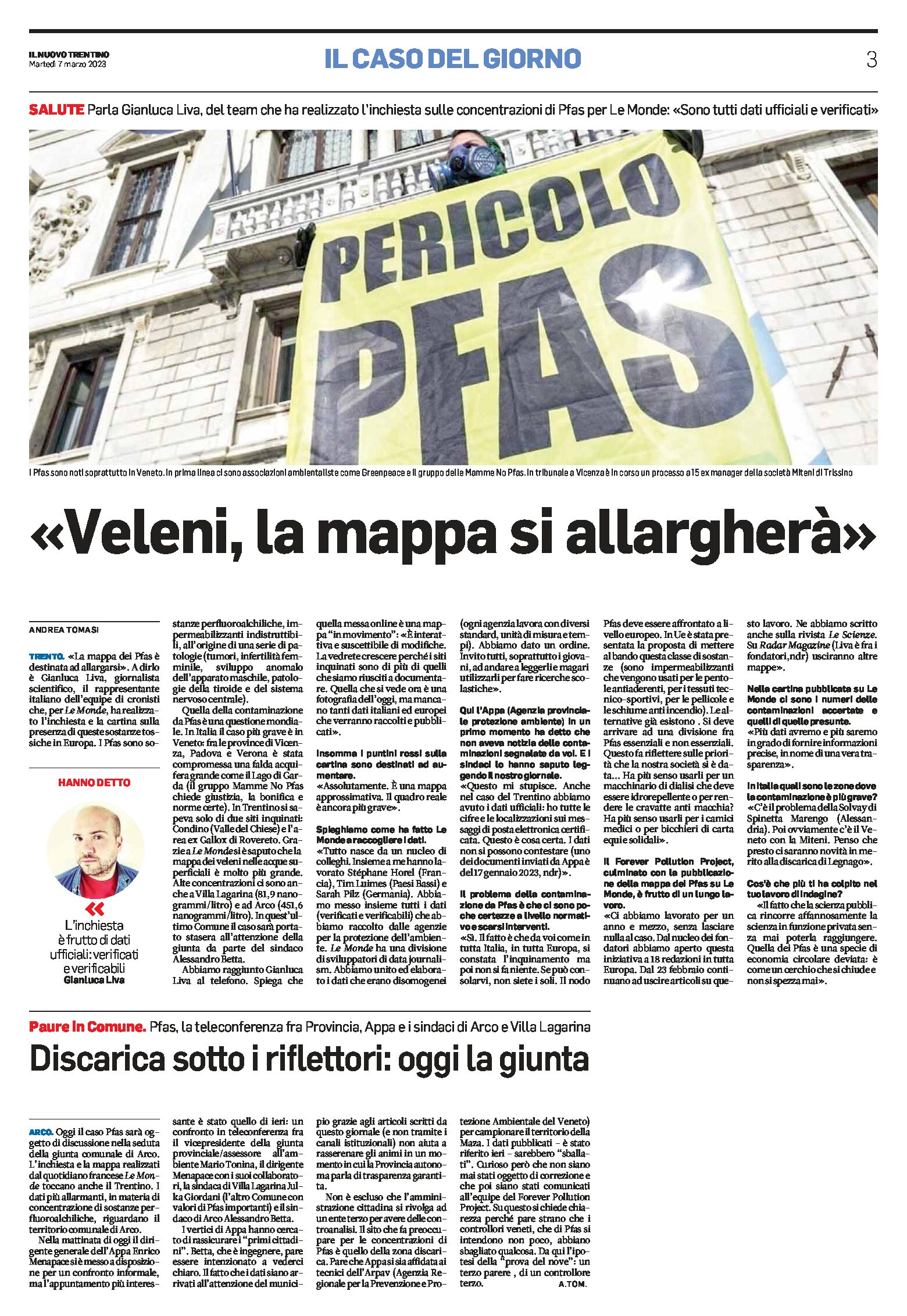 Trentino, veleni: la mappa Pfas si allargherà. intervista a Liva che ha realizzato l’inchiesta per Le Monde