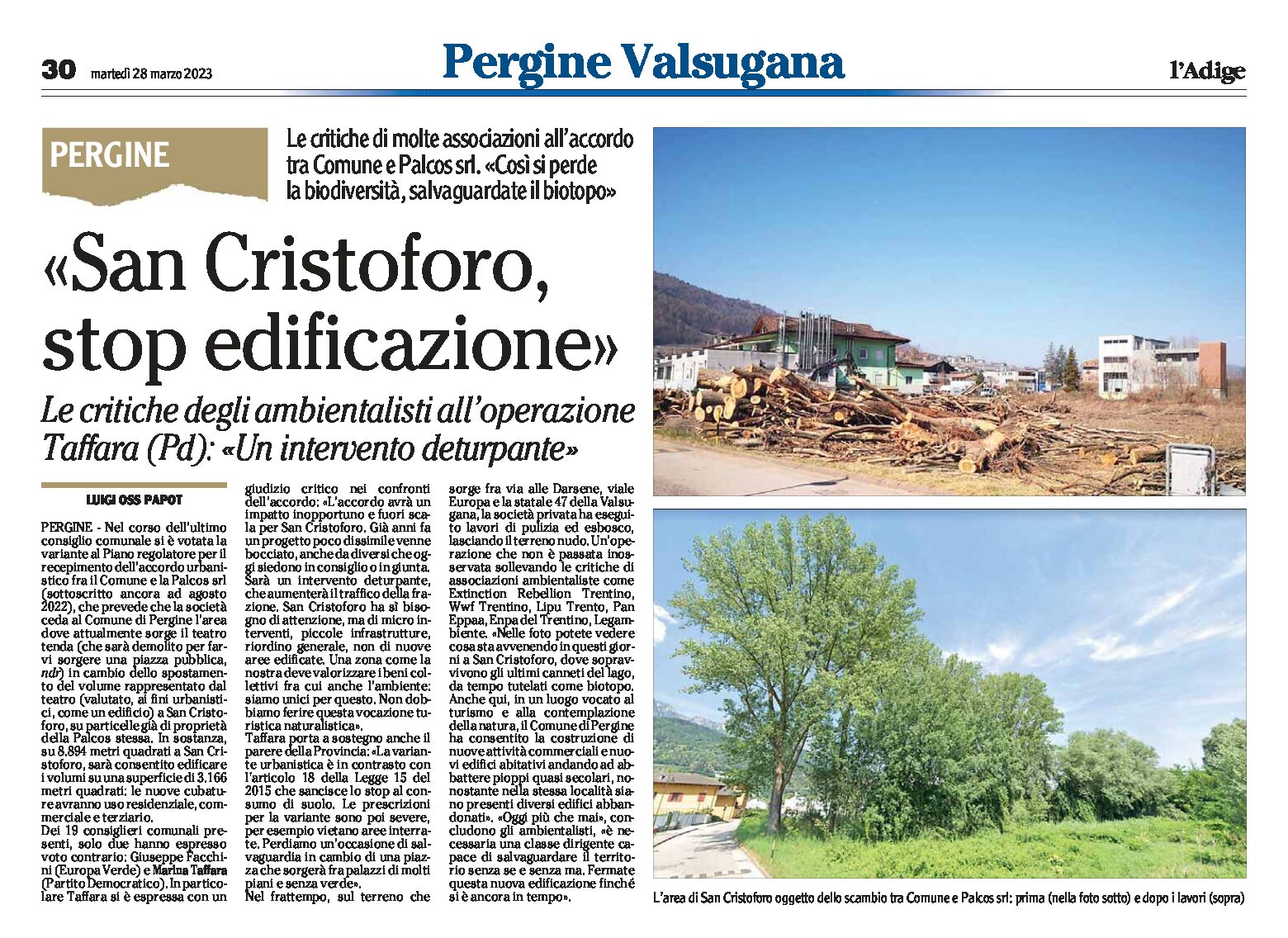 San Cristoforo: critiche degli ambientalisti “stop edificazione”