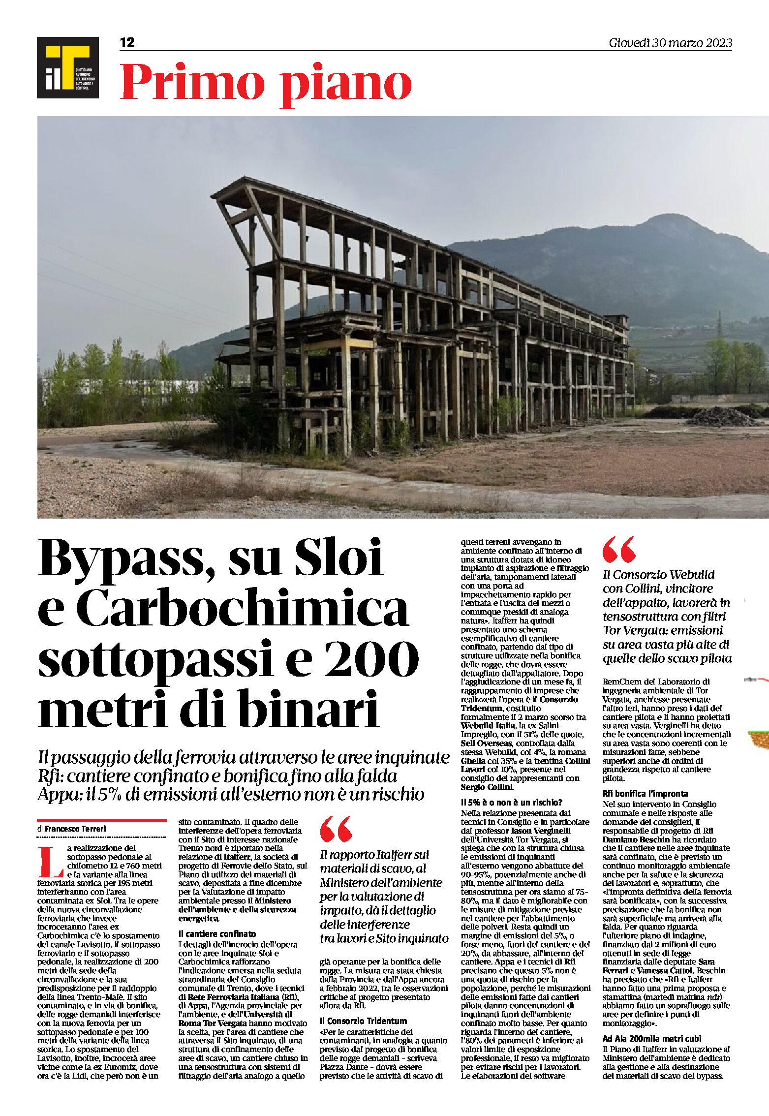 Trento, bypass: su Sloi e Carbochimica sottopassi e 200 metri di binari