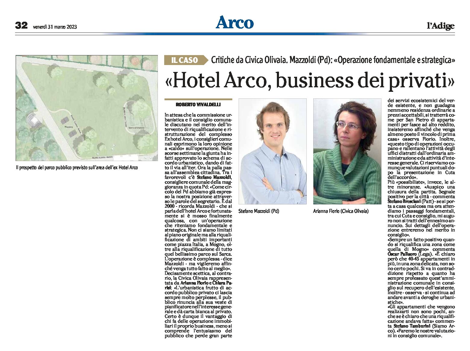 Hotel Arco: critiche da Civica Olivaia “business dei privati”