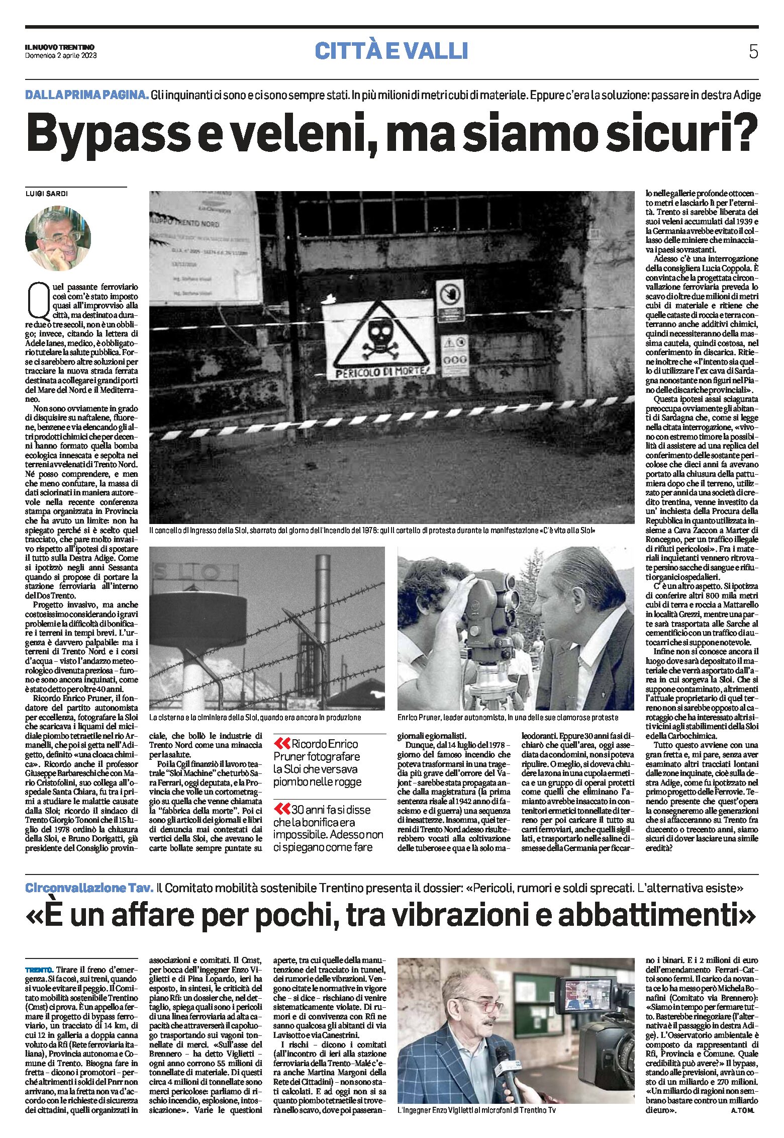 Trento: bypass e veleni, ne parla Luigi Sardi