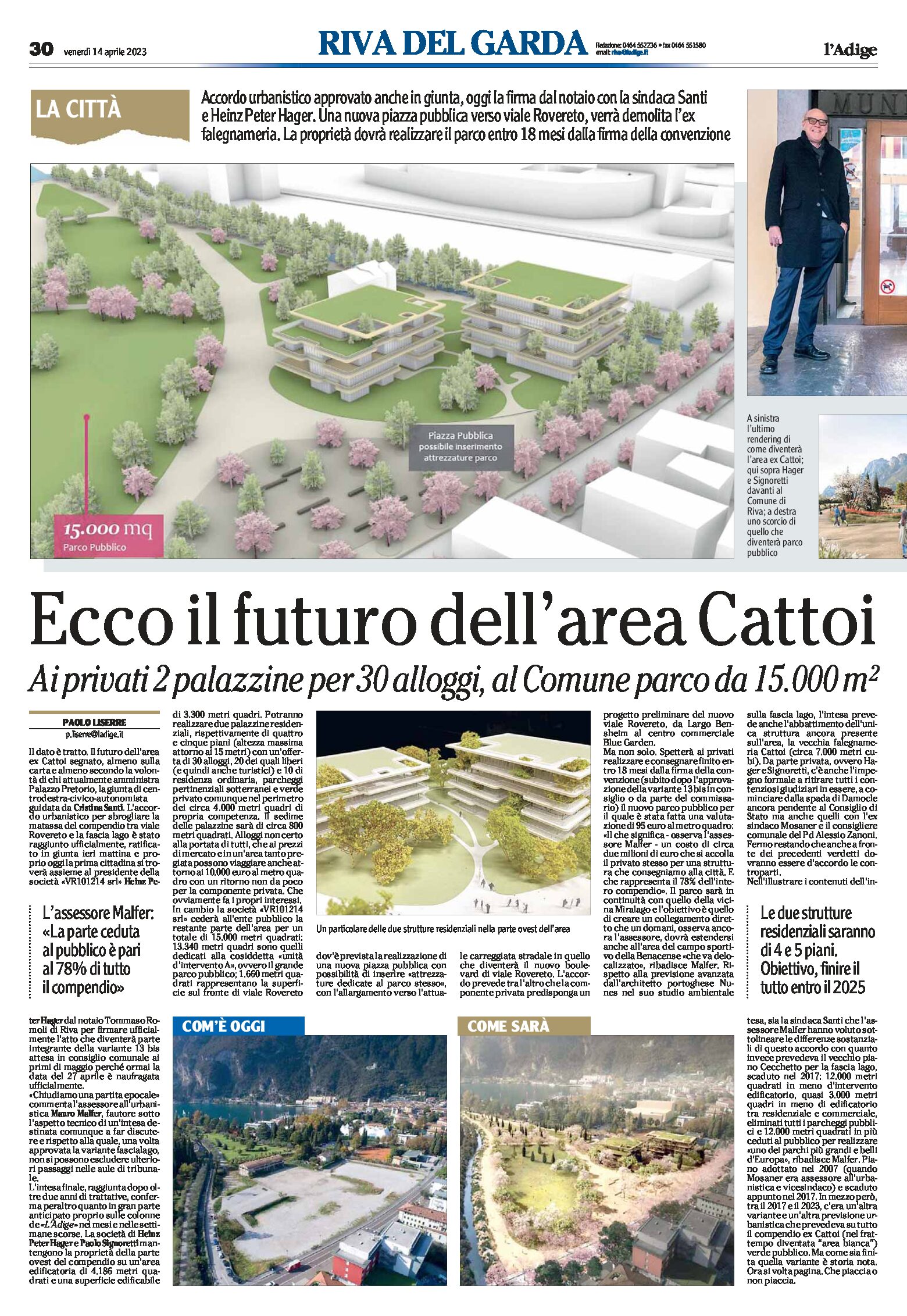 Riva, ex Cattoi: ecco il futuro dell’area, ai privati 2 palazzine, al Comune un parco da 15mila metri quadri