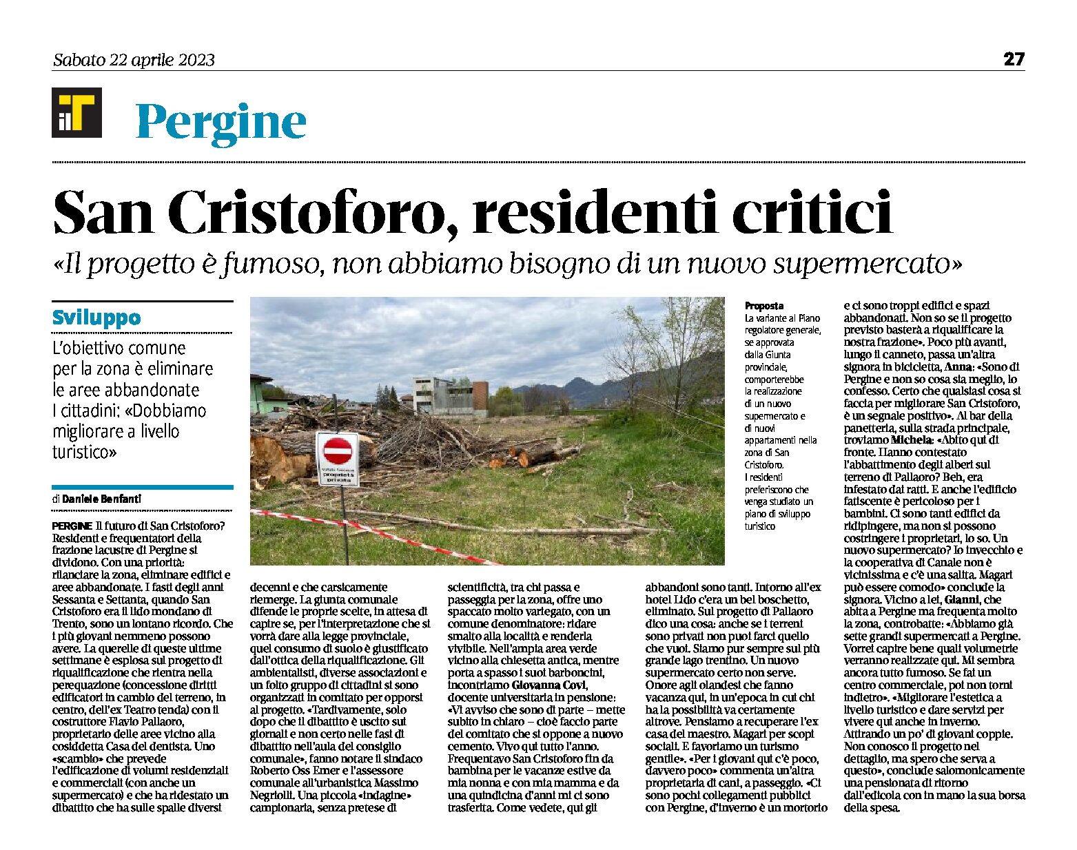 San Cristoforo: residenti critici