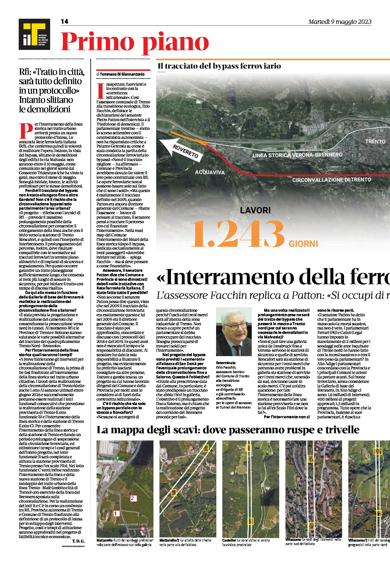 Trento, bypass: interramento della ferrovia dal 2026. Mappa degli scavi. Intervista all’assessore Facchin