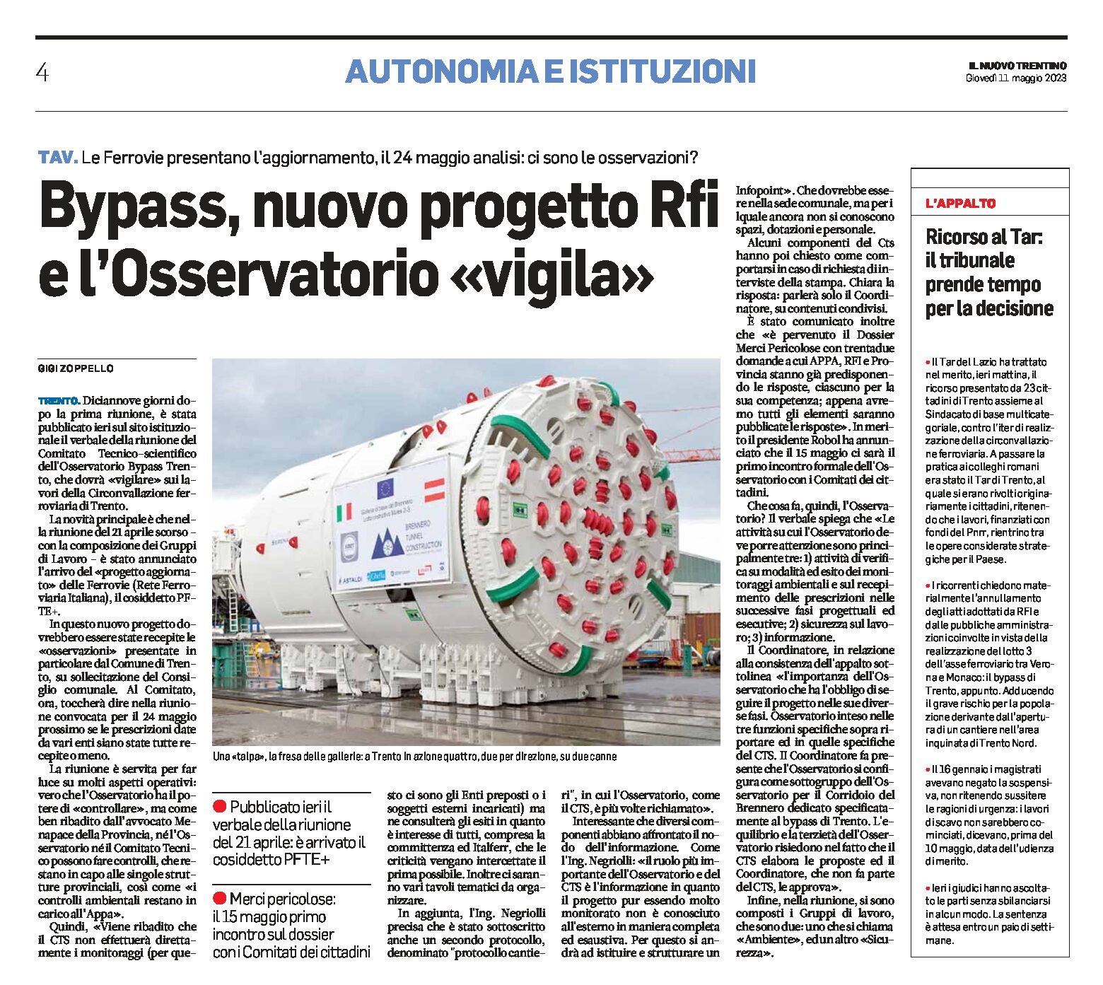 Trento, bypass: nuovo progetto Rfi e l’Osservatorio “vigila”