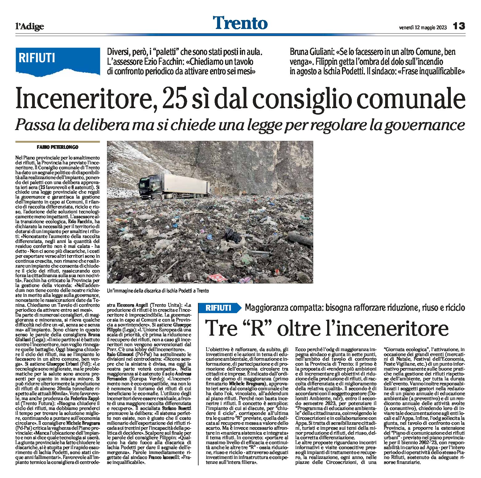 Trento, inceneritore: 25 sì dal consiglio comunale