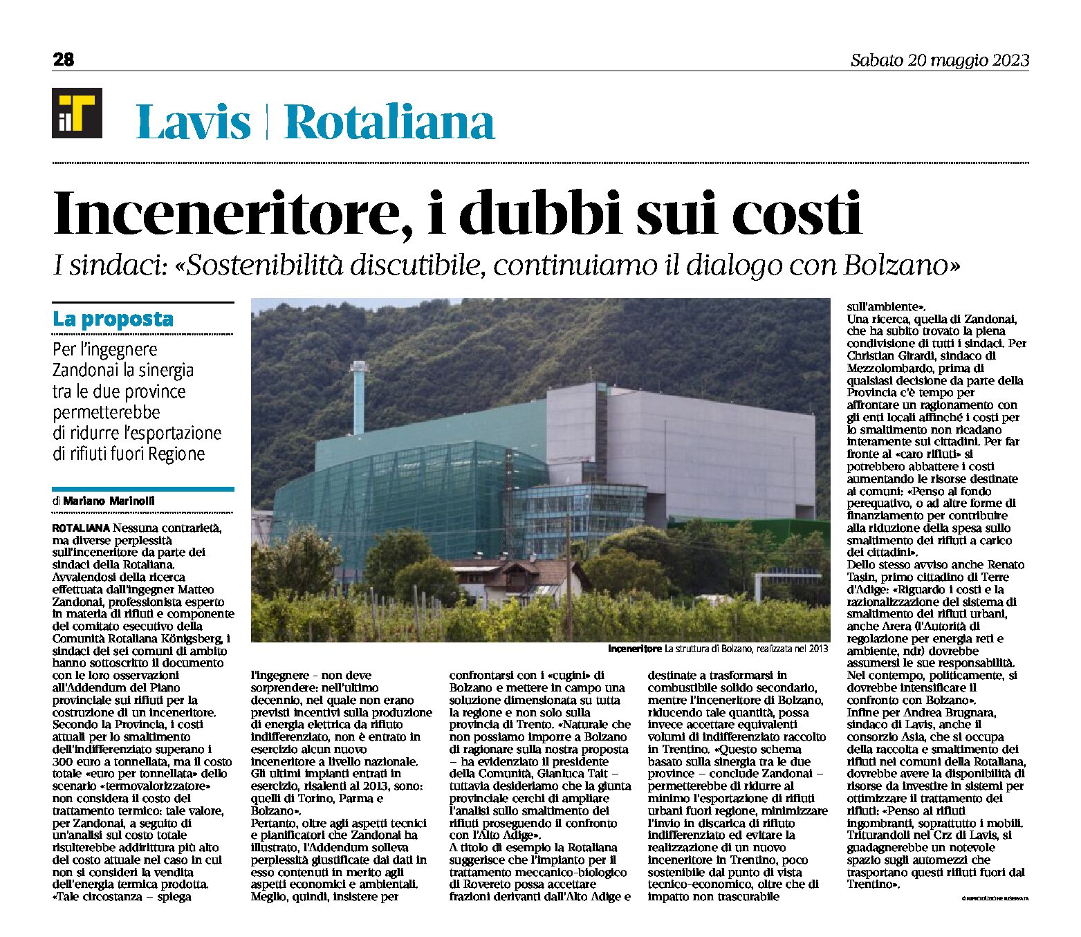 Rotaliana: inceneritore, i dubbi sui costi. I sindaci “continuiamo il dialogo con Bolzano”