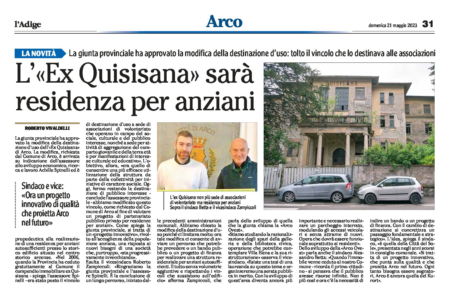Arco: “Ex Quisisana” sarà residenza per anziani autosufficienti