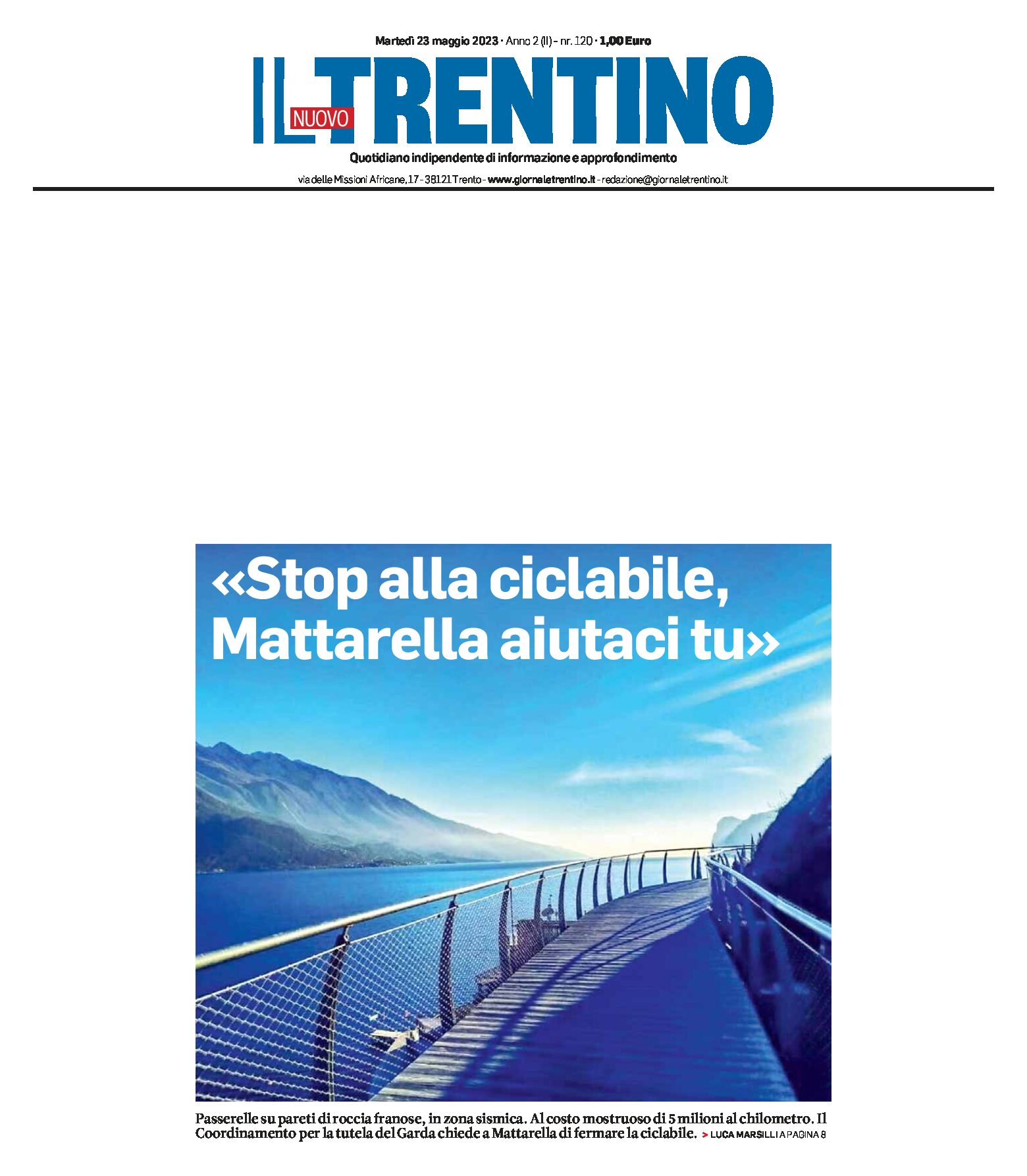 Lago di Garda: il Coordinamento scrive al Presidente “stop alla ciclabile, Mattarella aiutaci tu”