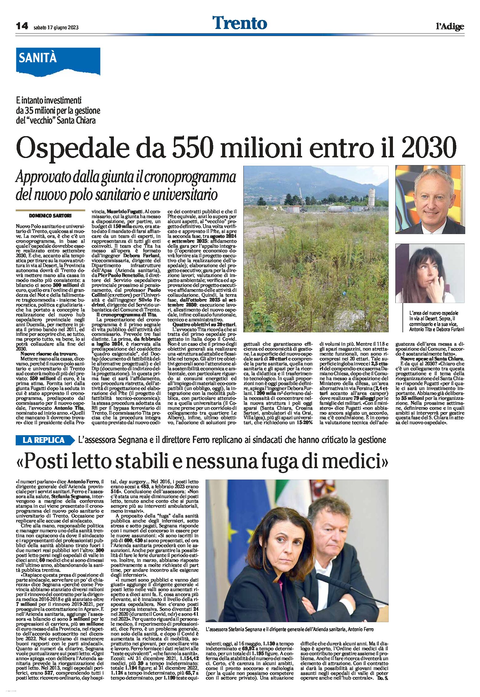 Trento, nuovo ospedale: da 550 milioni entro il 2030
