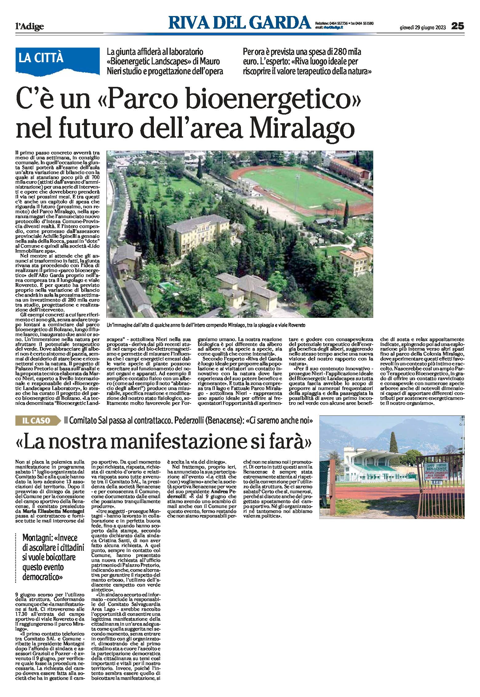 Riva: un “Parco bioenergetico” nel futuro dell’area Miralago