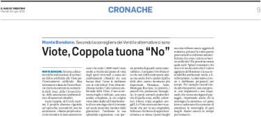 Monte Bondone: Viote, Coppola tuona “No”