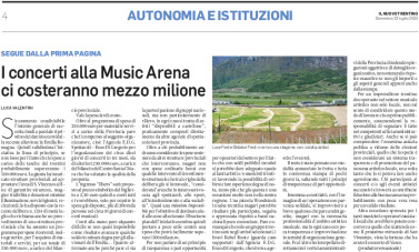 Music Arena: i concerti ci costeranno mezzo milione