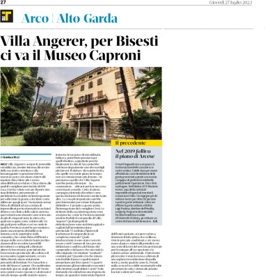 Arco, villa Angerer: per Bisesti ci va il Museo Caproni