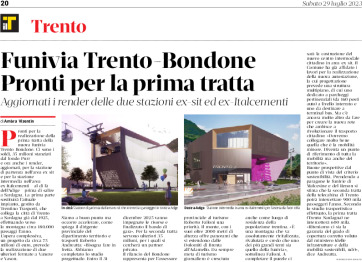 Funivia Trento-Bondone: pronti per la prima tratta. Aggiornati i render delle 2 stazioni ex Sit ed ex Italcementi
