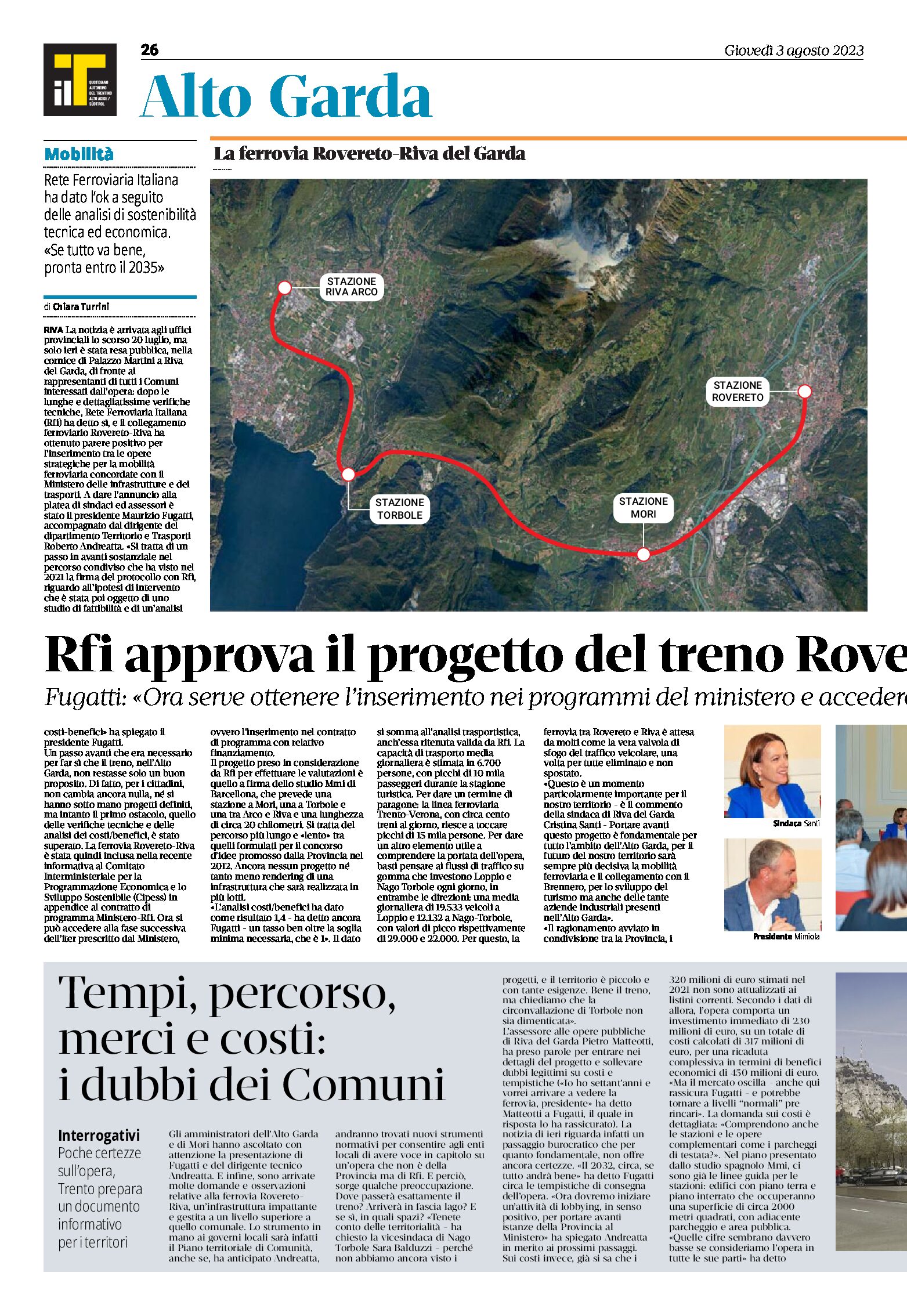 Treno Rovereto-Riva: Rfi approva il progetto. I dubbi dei Comuni