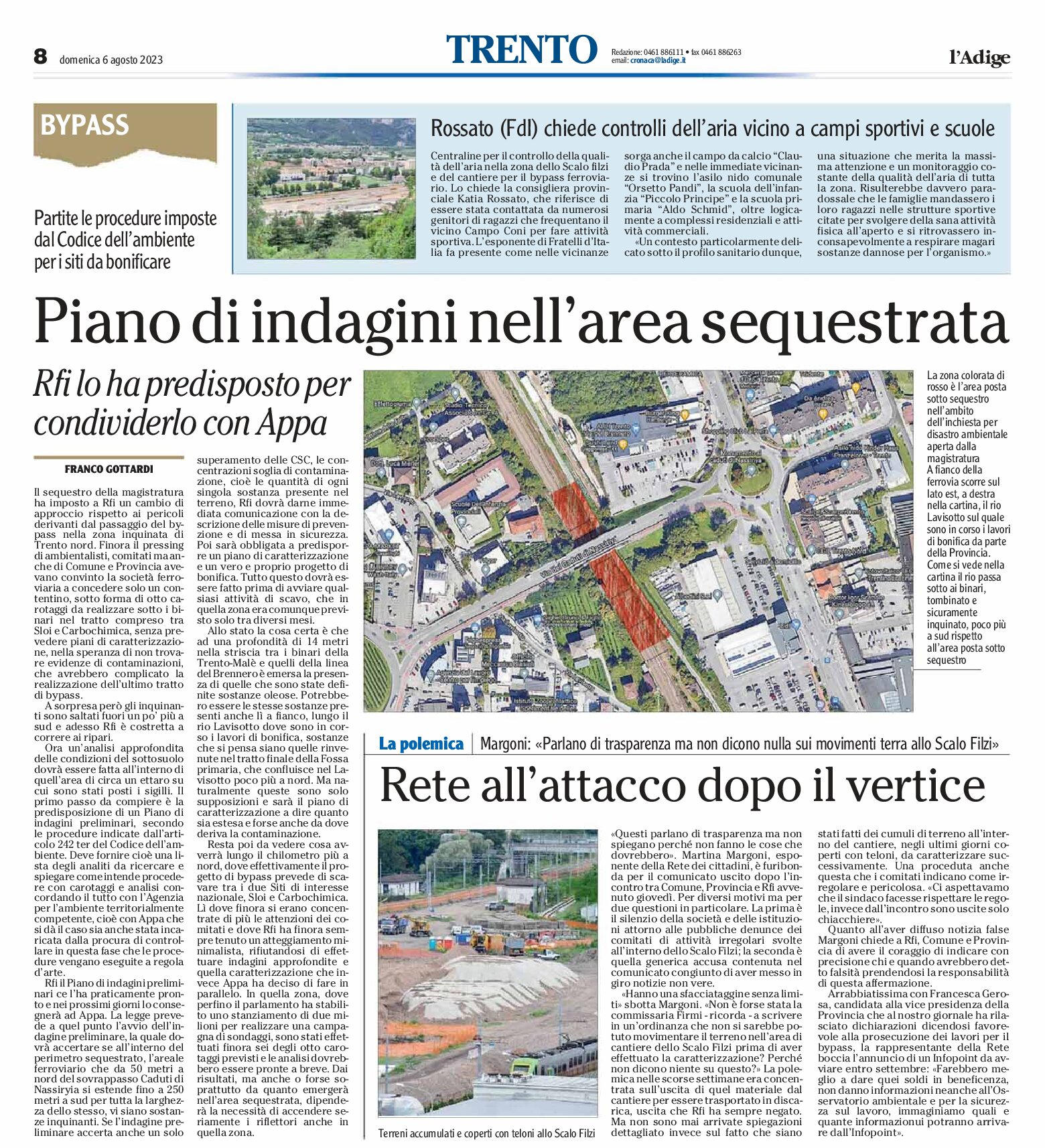 Trento: piano di indagini nell’area sequestrata
