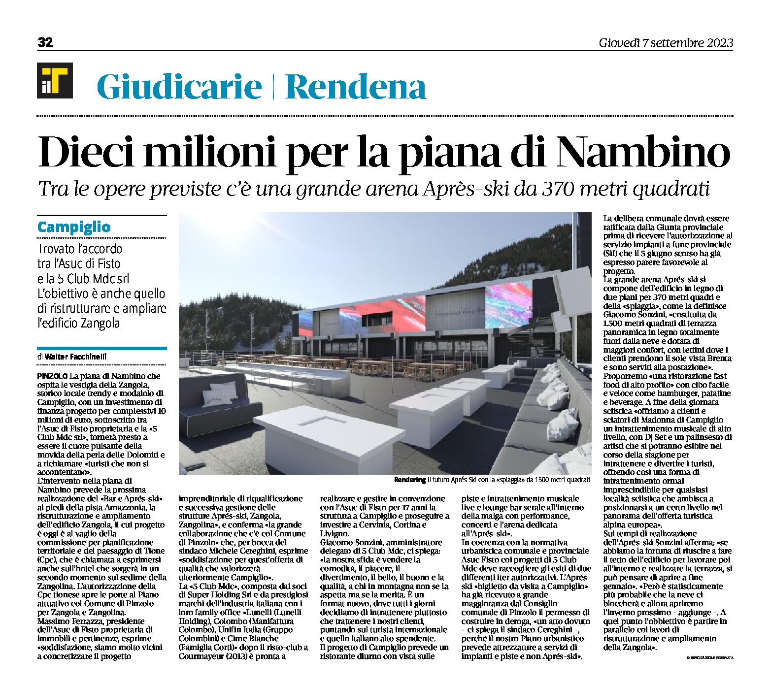 Pinzolo, piana di Nambino: previste opere per dieci milioni inclusa una grande arena Après-ski