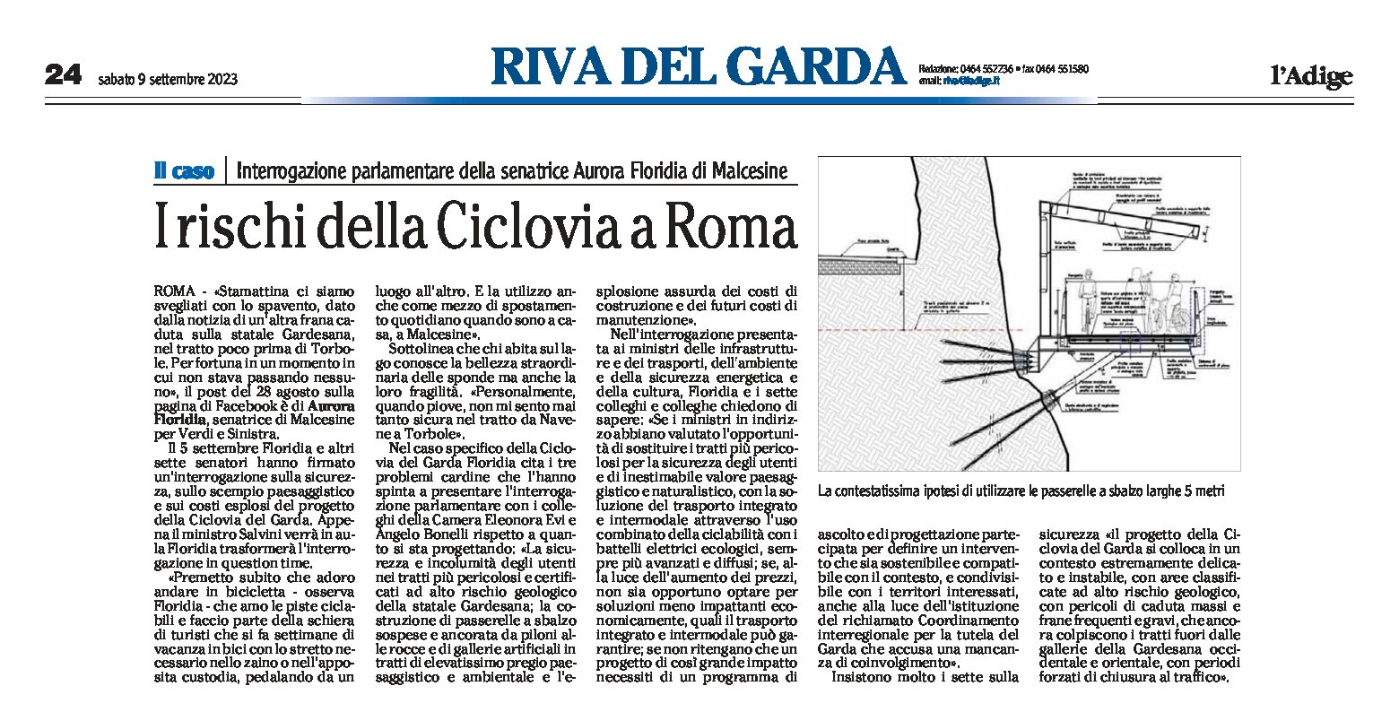 Riva: i rischi della ciclovia a Roma