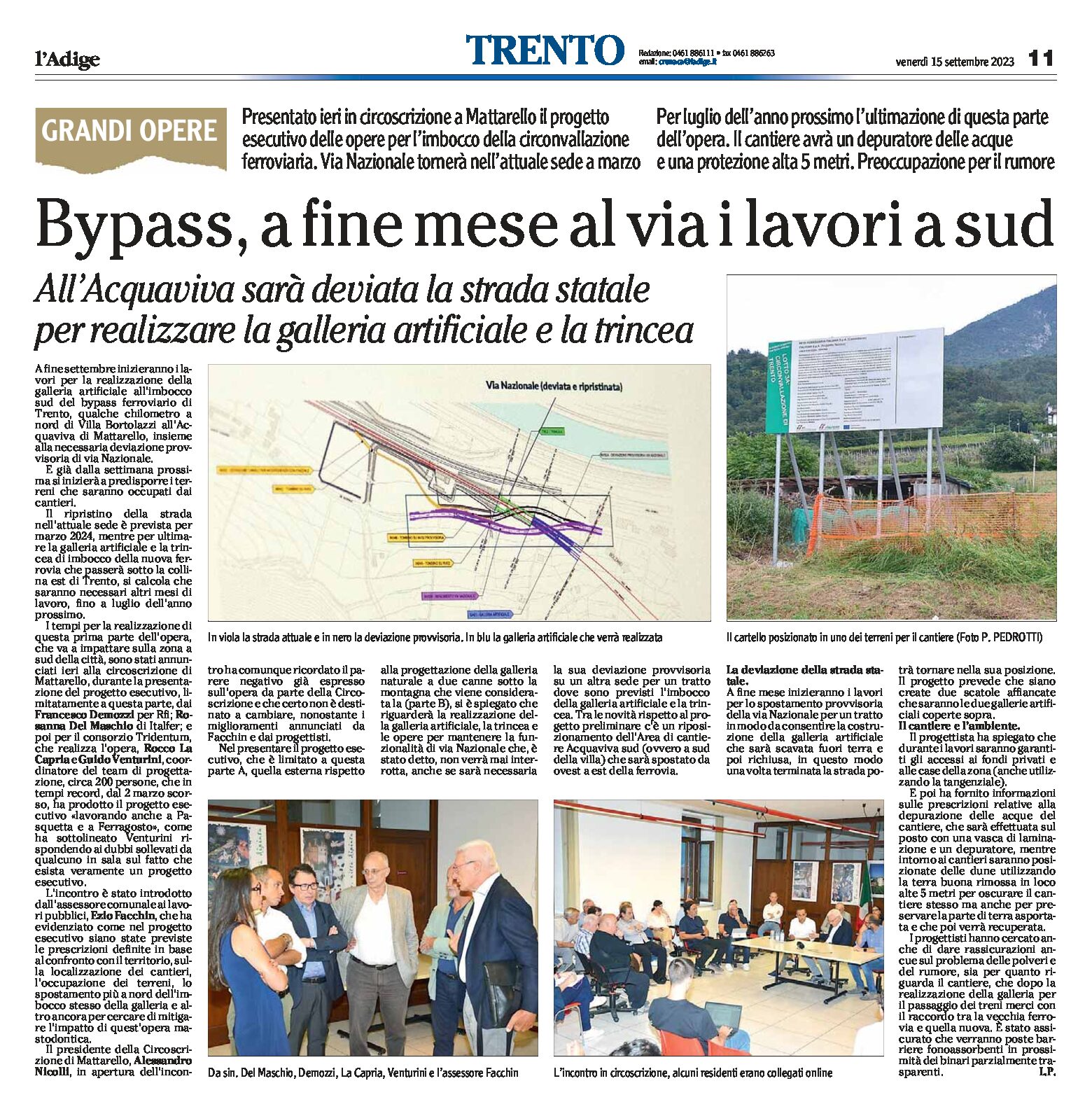 Trento, bypass: a fine mese, al via i lavori a sud. All’Acquaviva sarà deviata la strada statale