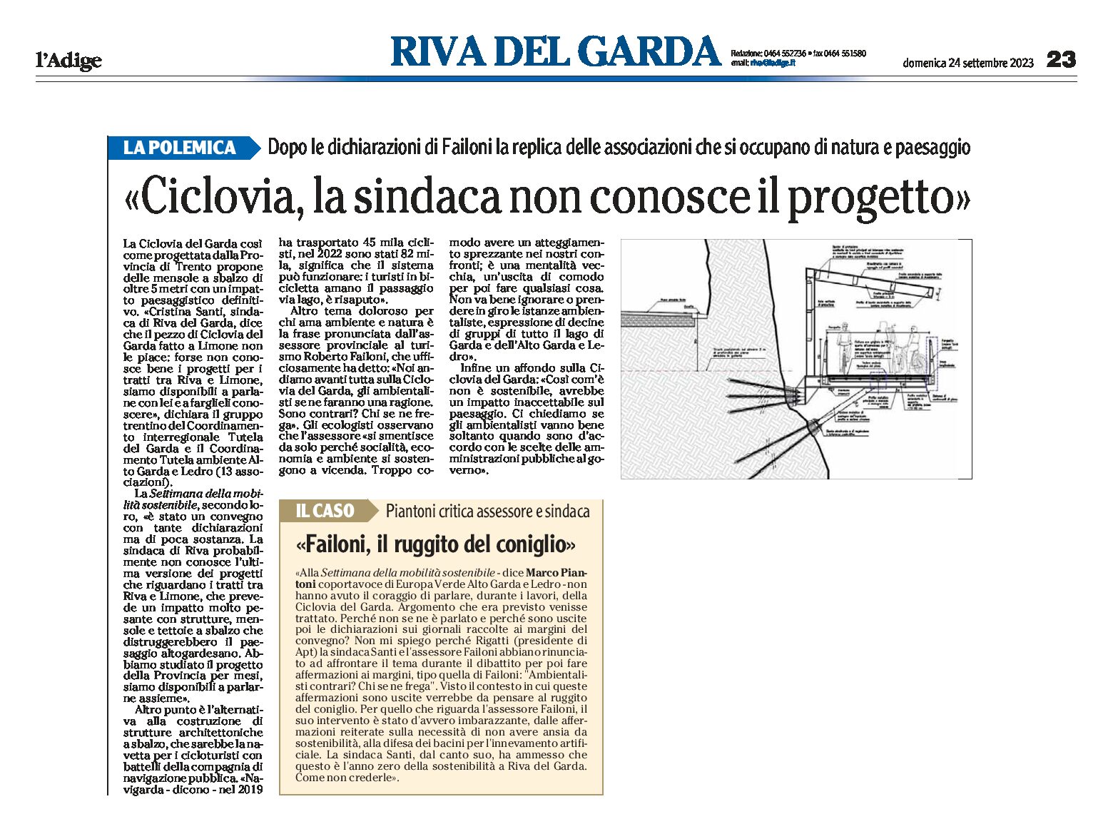 Riva, Ciclovia: la sindaca non conosce il progetto