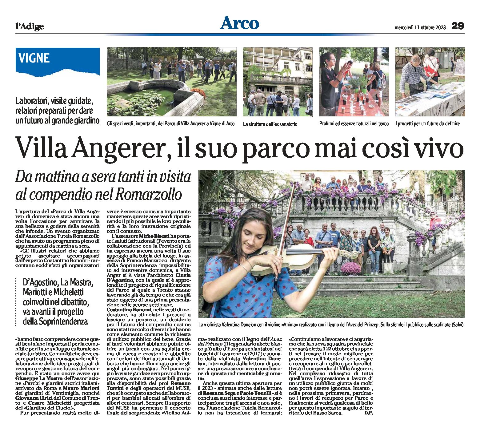Arco, Villa Angerer: il suo parco mai così vivo. Da mattina a sera tanti in visita