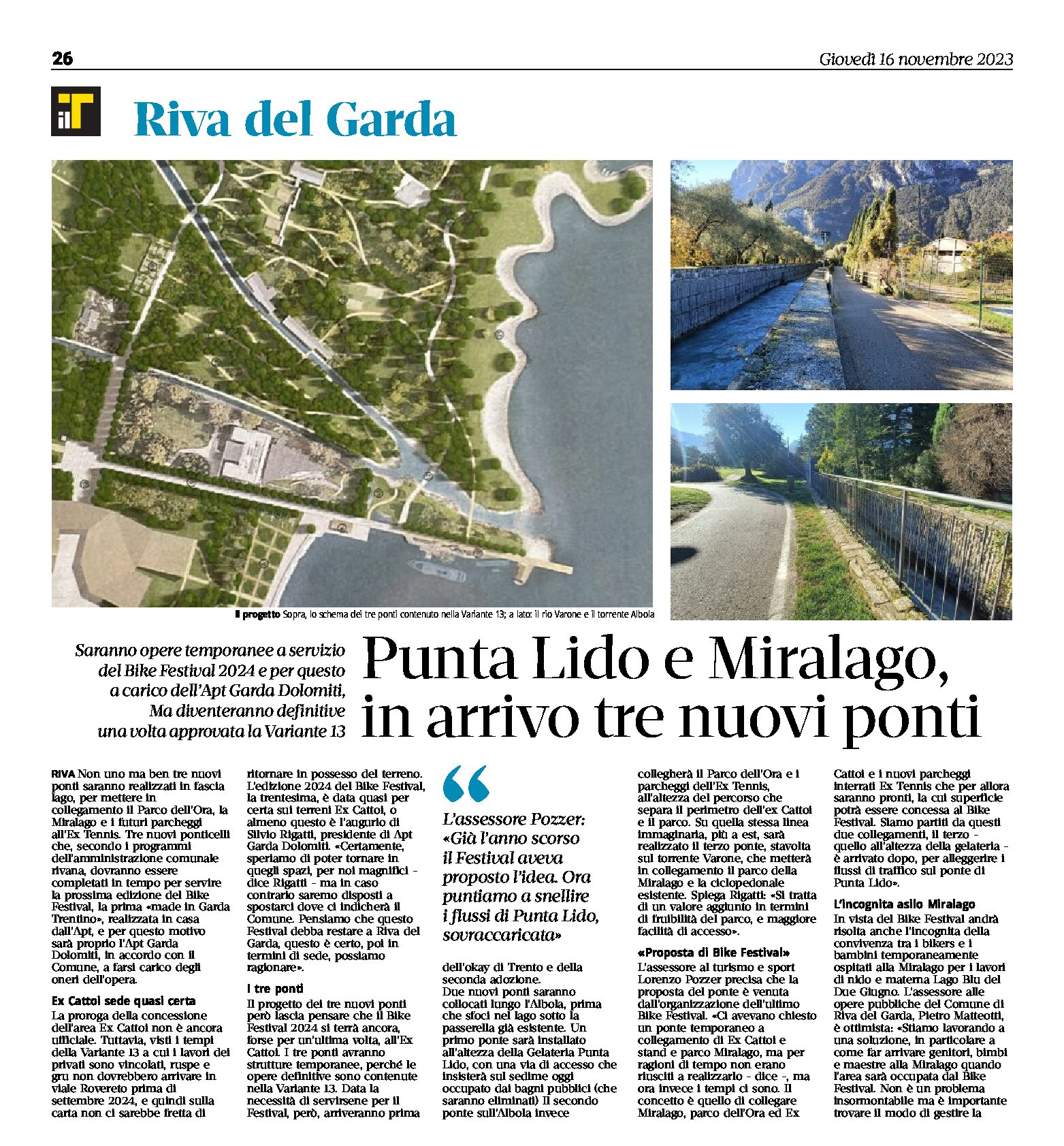 Riva: Punta Lido e Miralago, in arrivo tre nuovi ponti