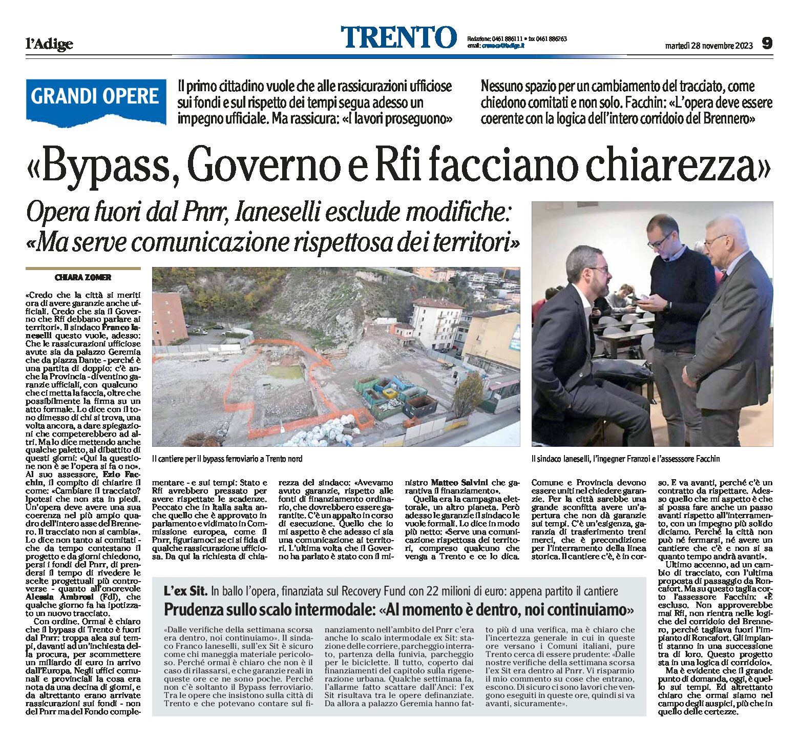 Trento, bypass: opera fuori dal Pnrr, Ianeselli “Governo e Rfi facciano chiarezza”