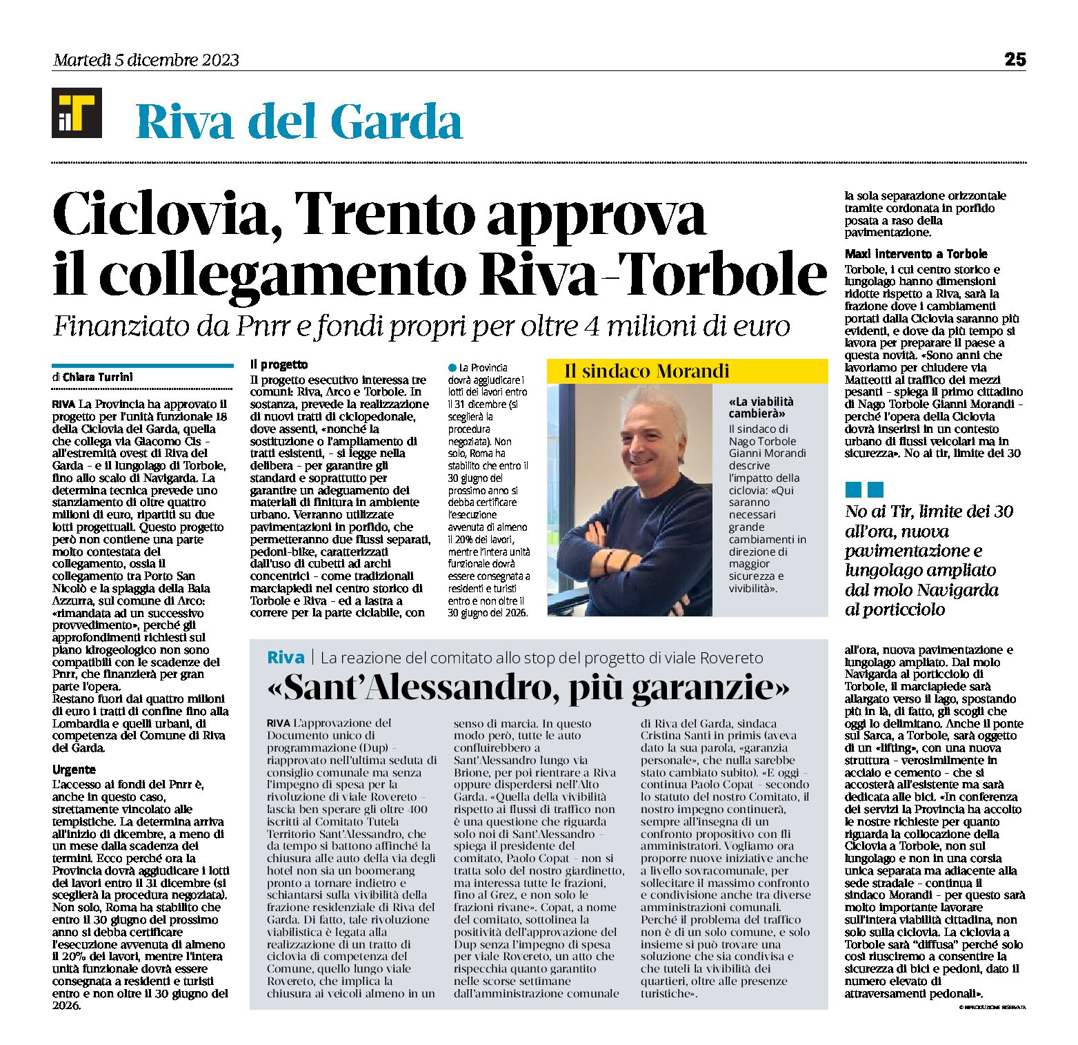 Ciclovia Garda: Trento approva il collegamento Riva-Torbole