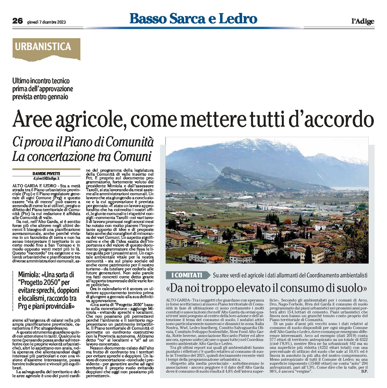 Alto Garda: aree agricole, come mettere tutti d’accordo. Ci prova il Piano di Comunità